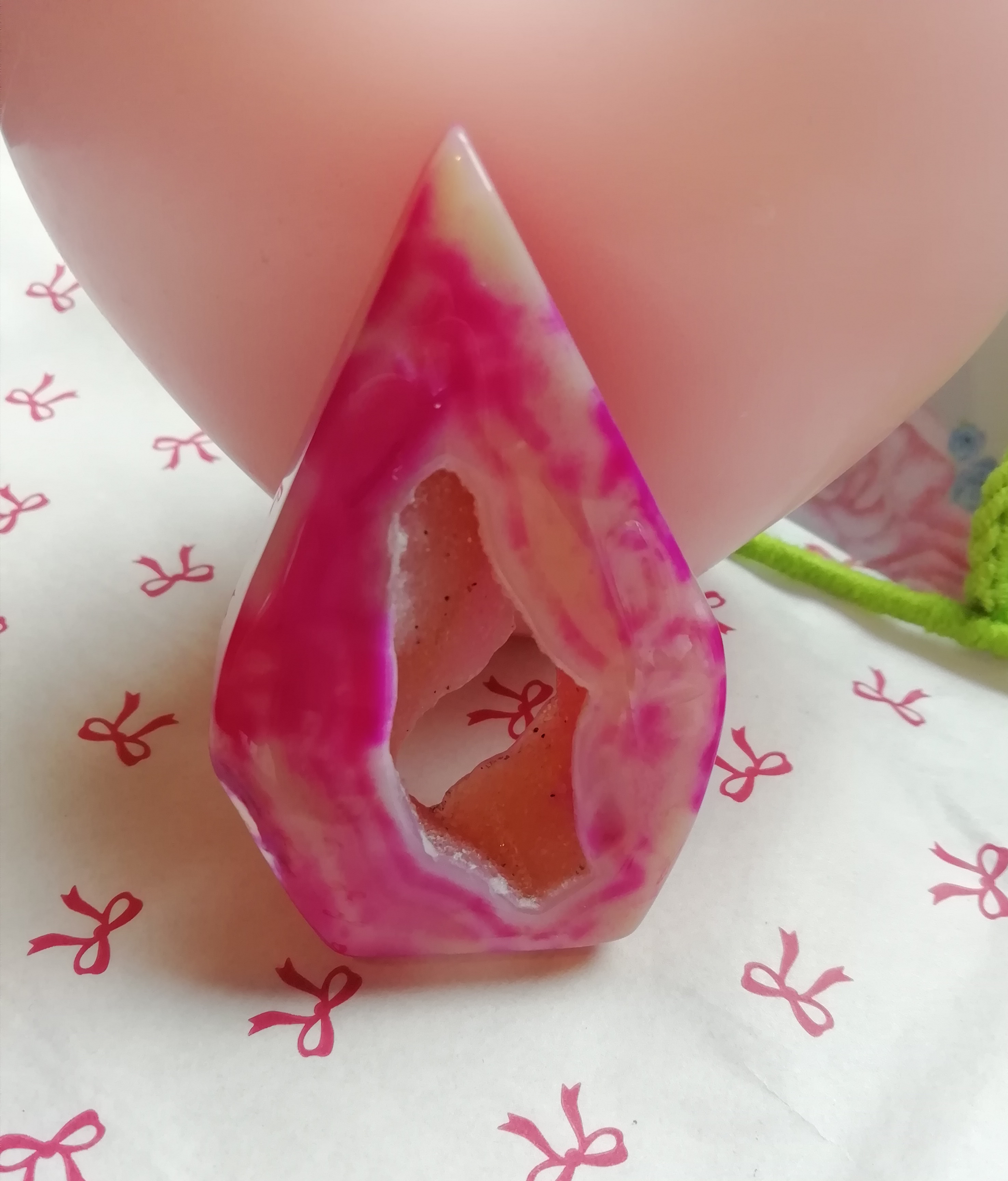 Rose Red Agate Teardrop