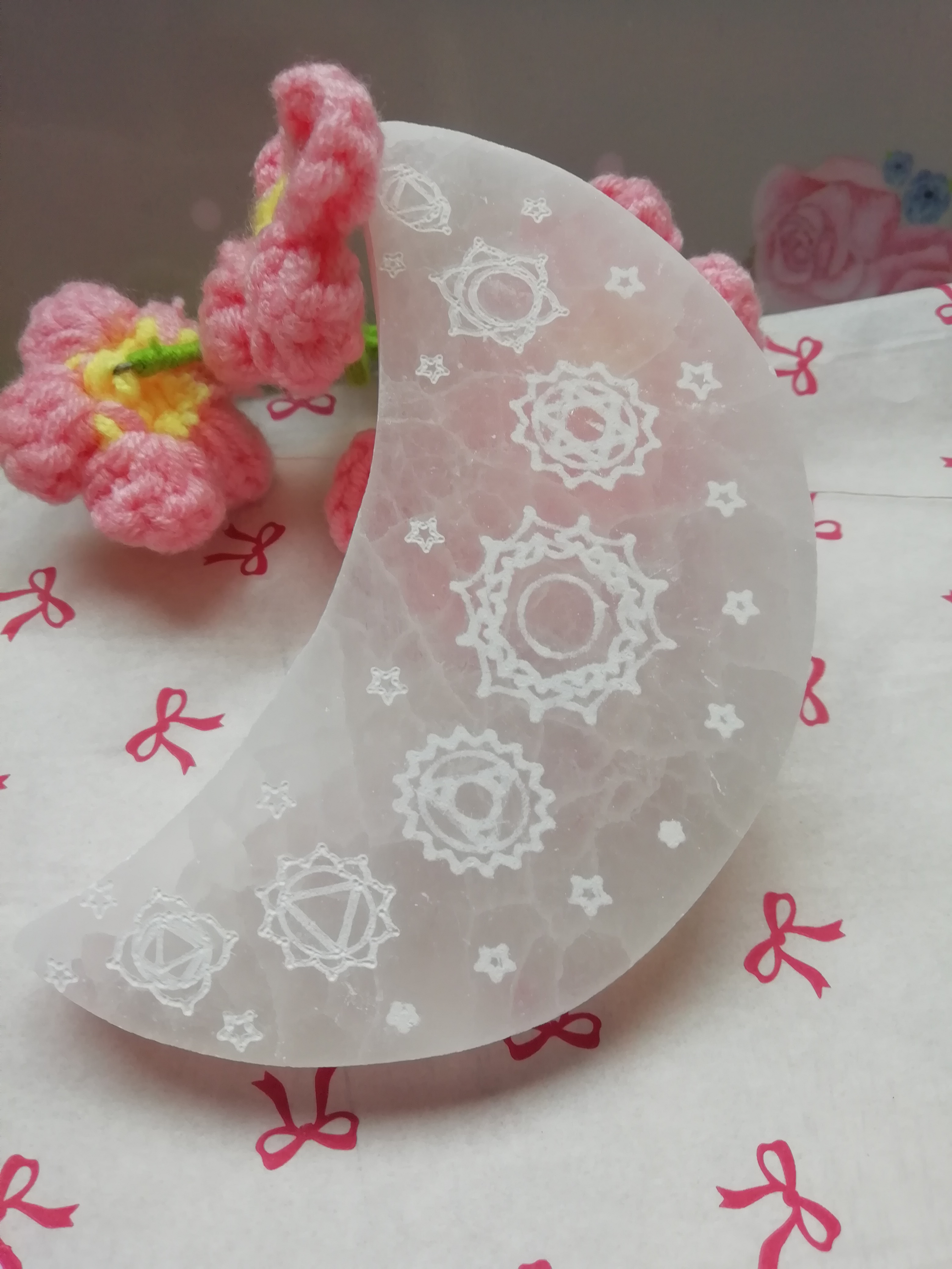 Selenite Moon Charging Plate