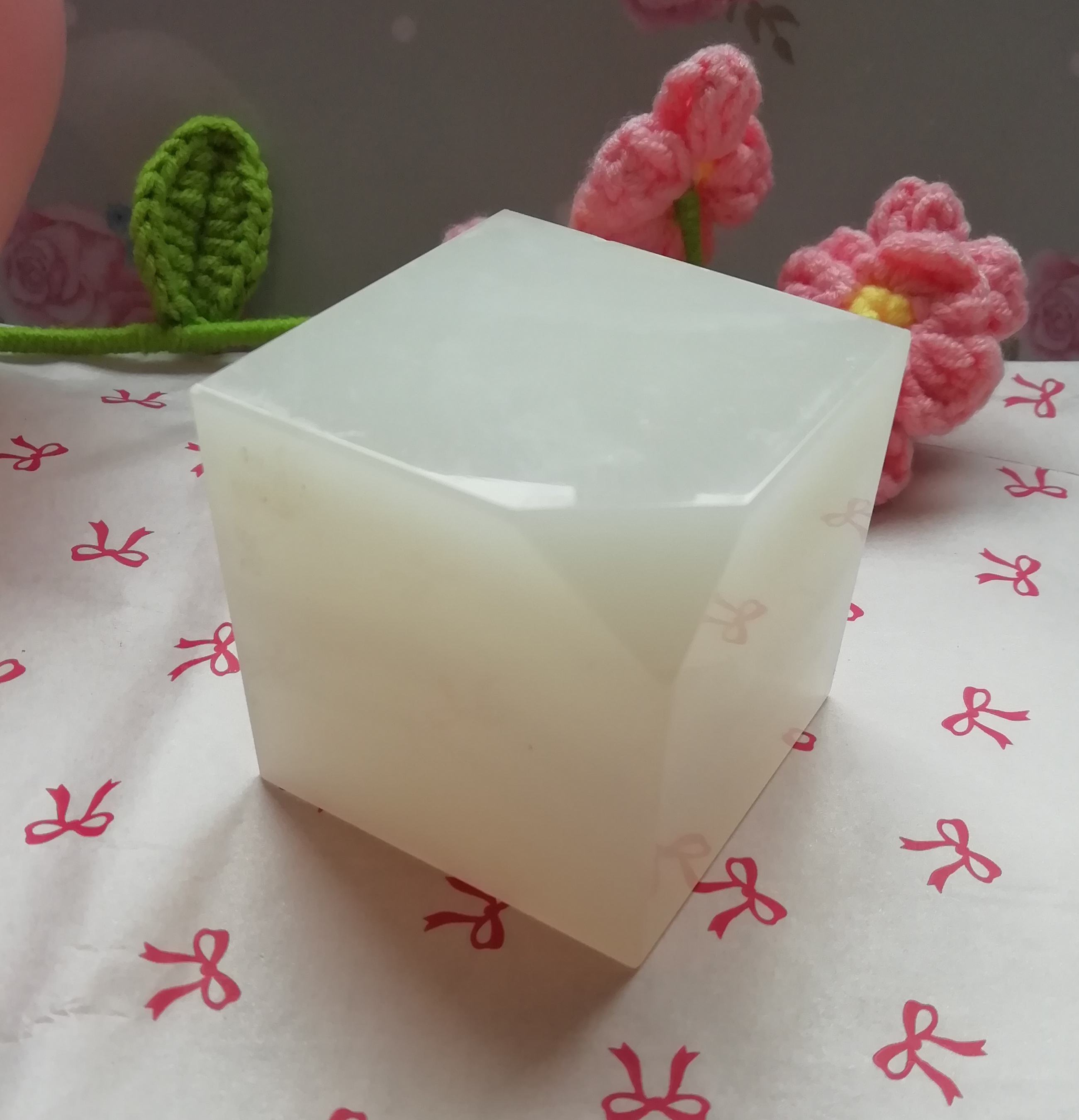 White Calcite Cube
