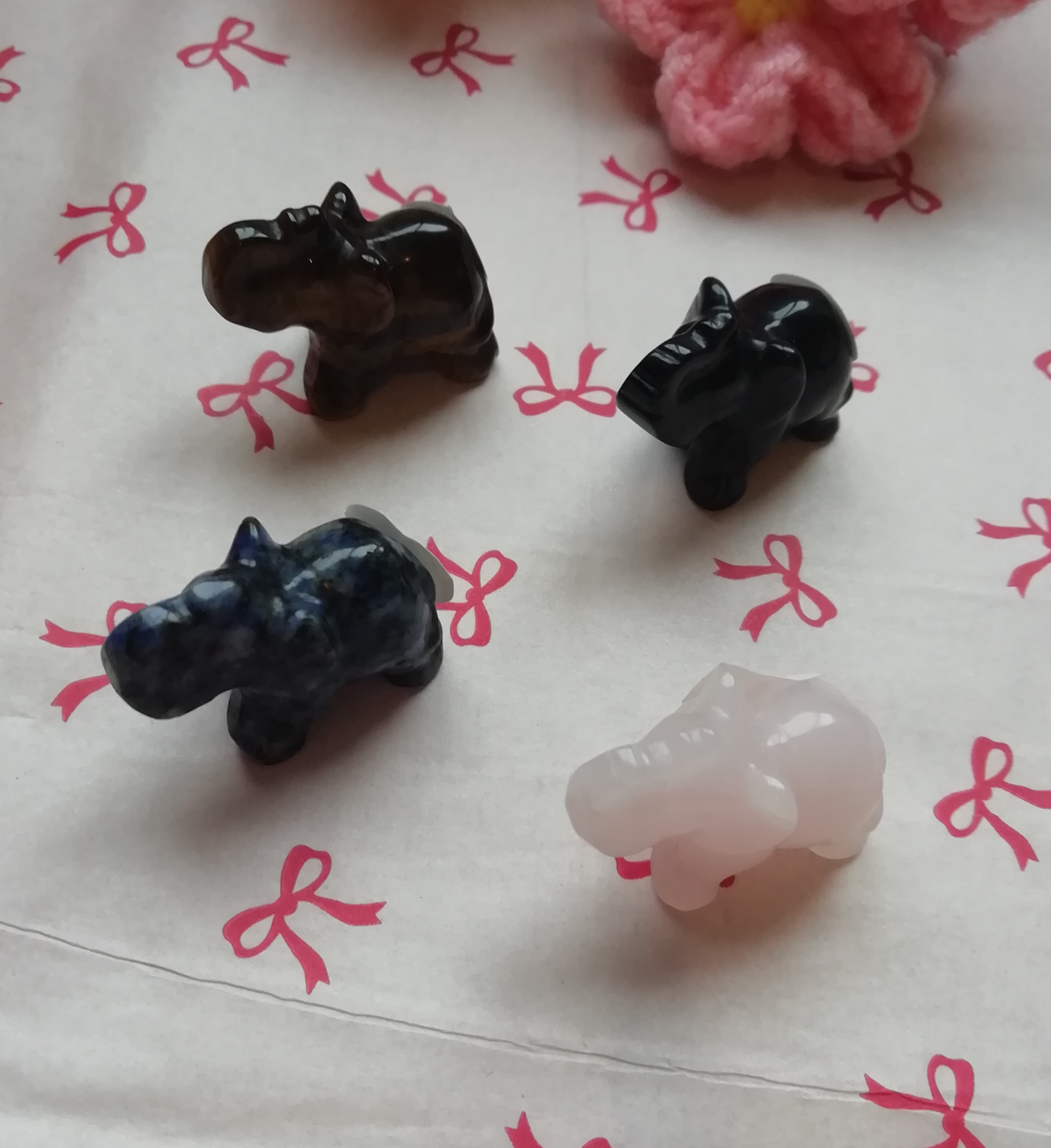 Miniature Stone Elephant Figurine