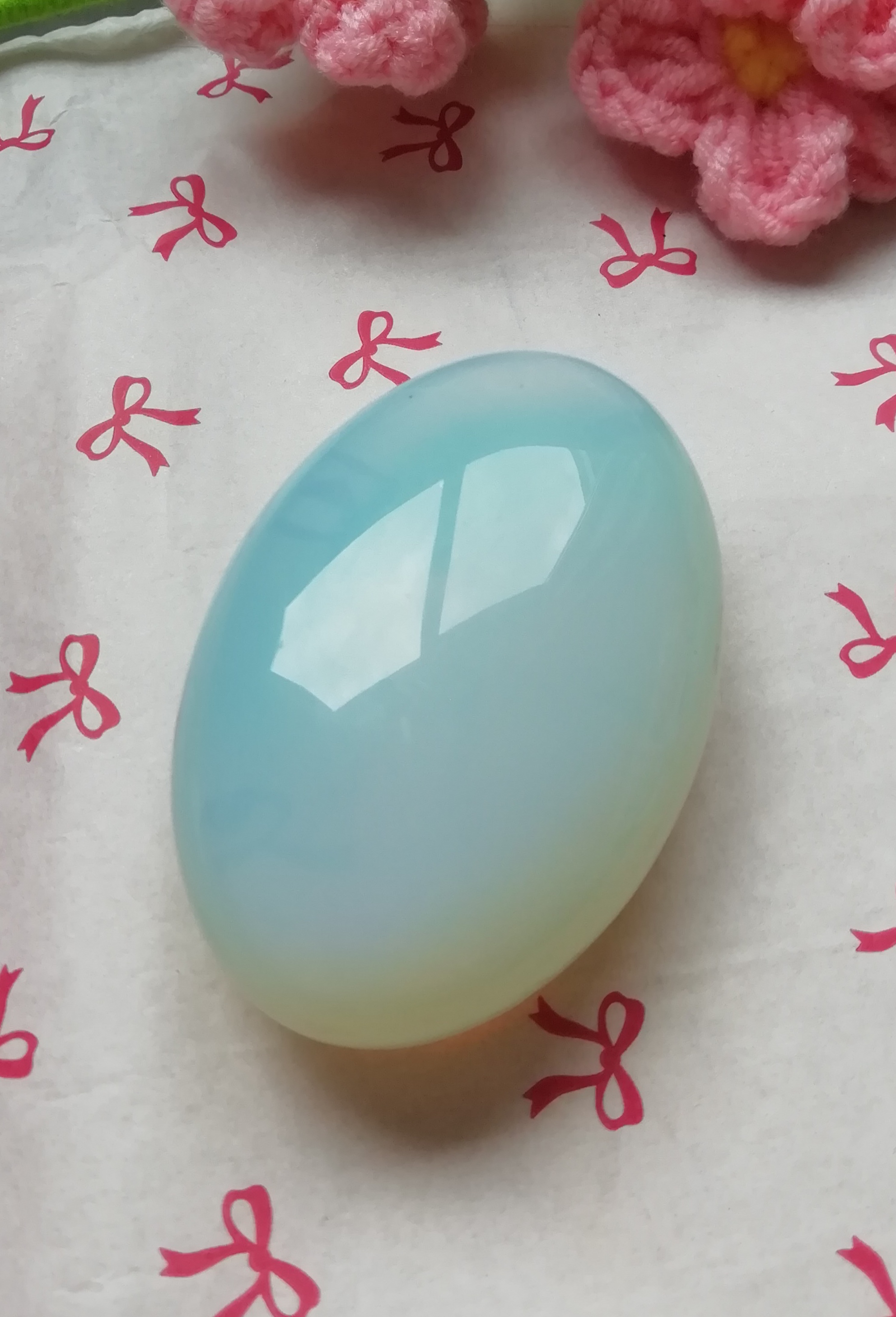 Polished Opal Palm Stone