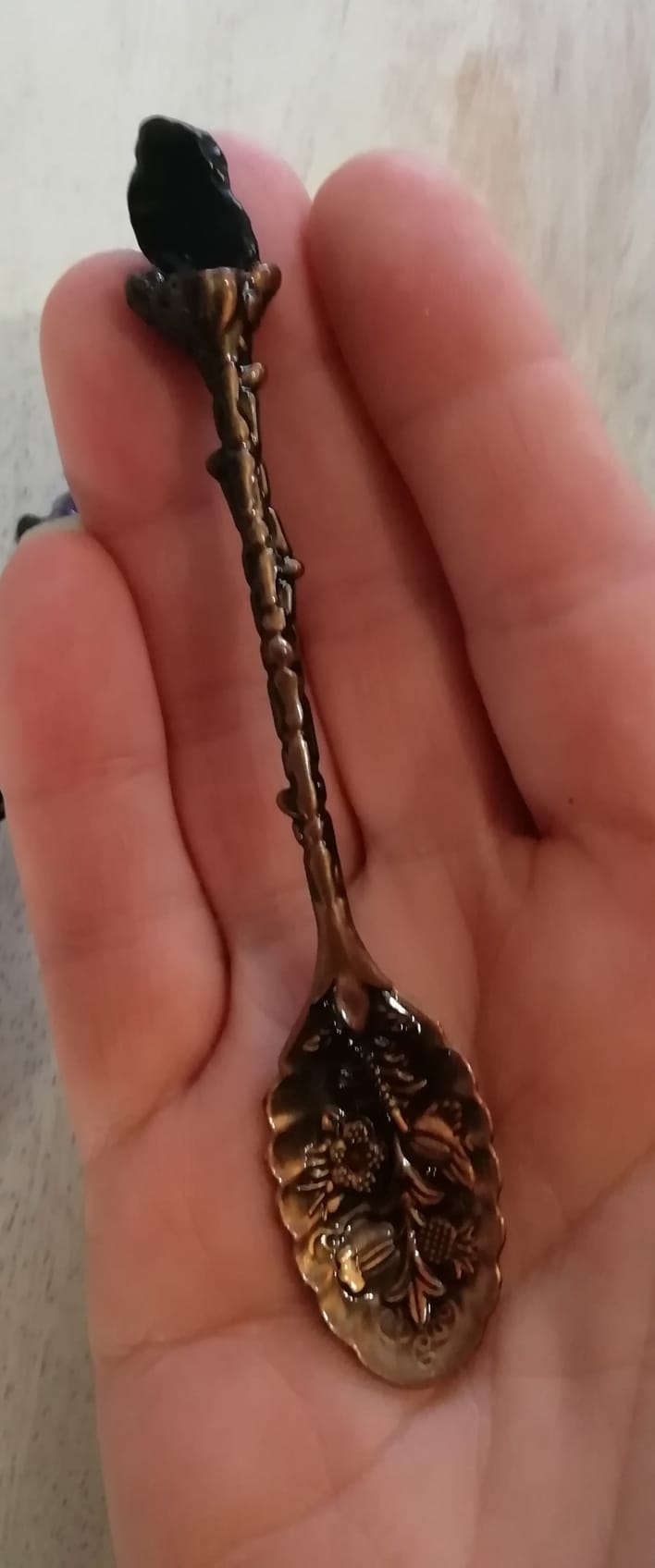 Handcrafted Copper Spoons with Crystal Ends