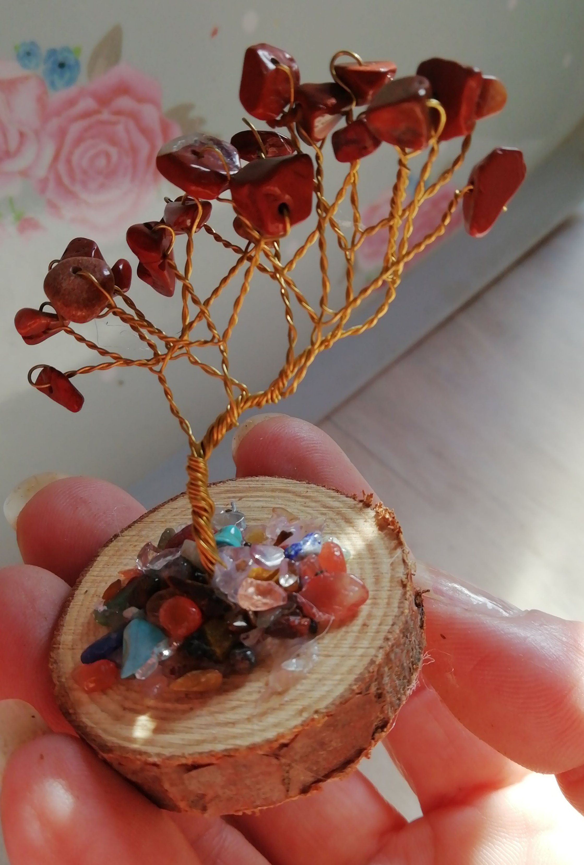Red Jasper Gemstone Wire Tree