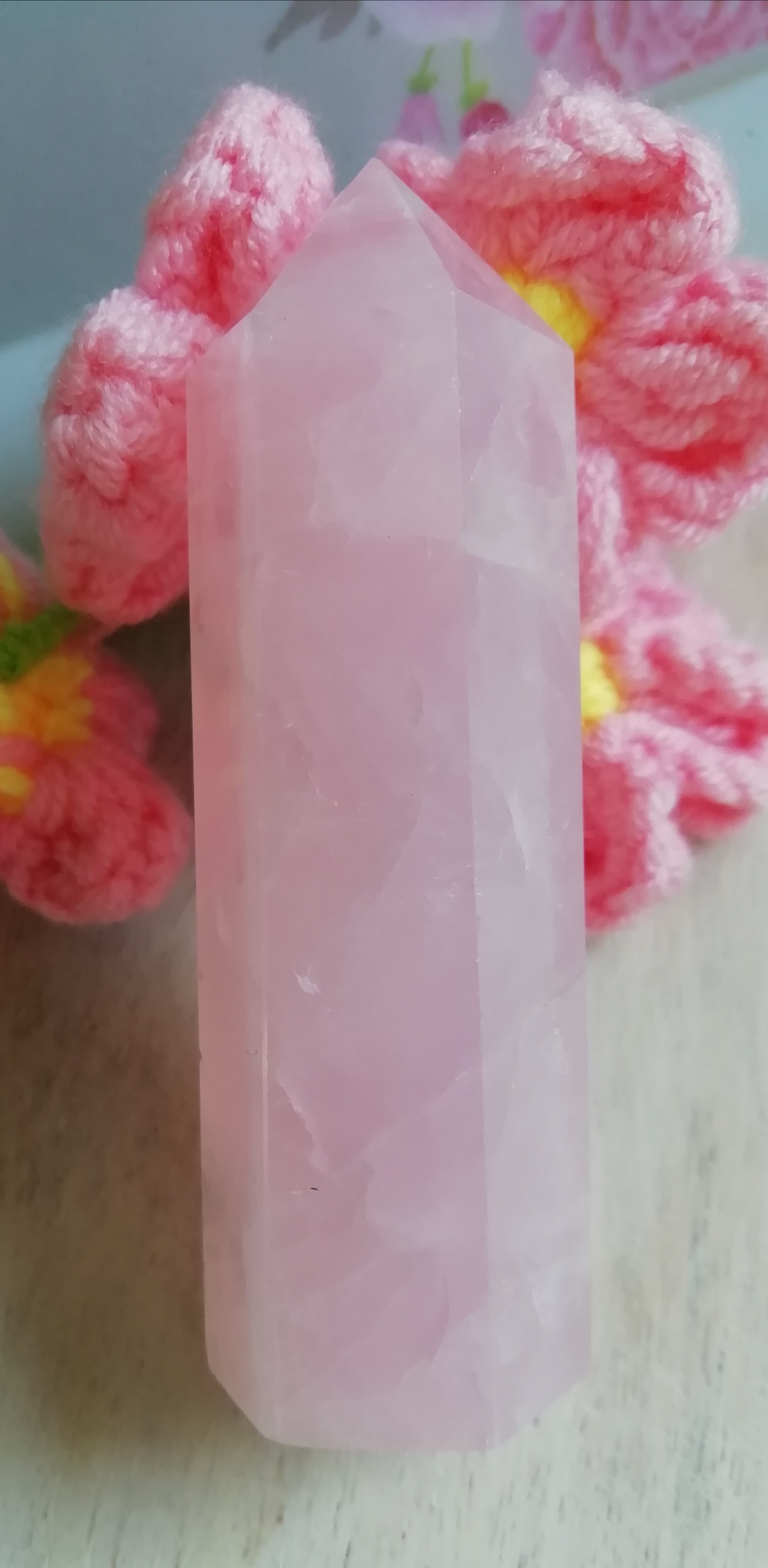 Rose Quartz Crystal Tower