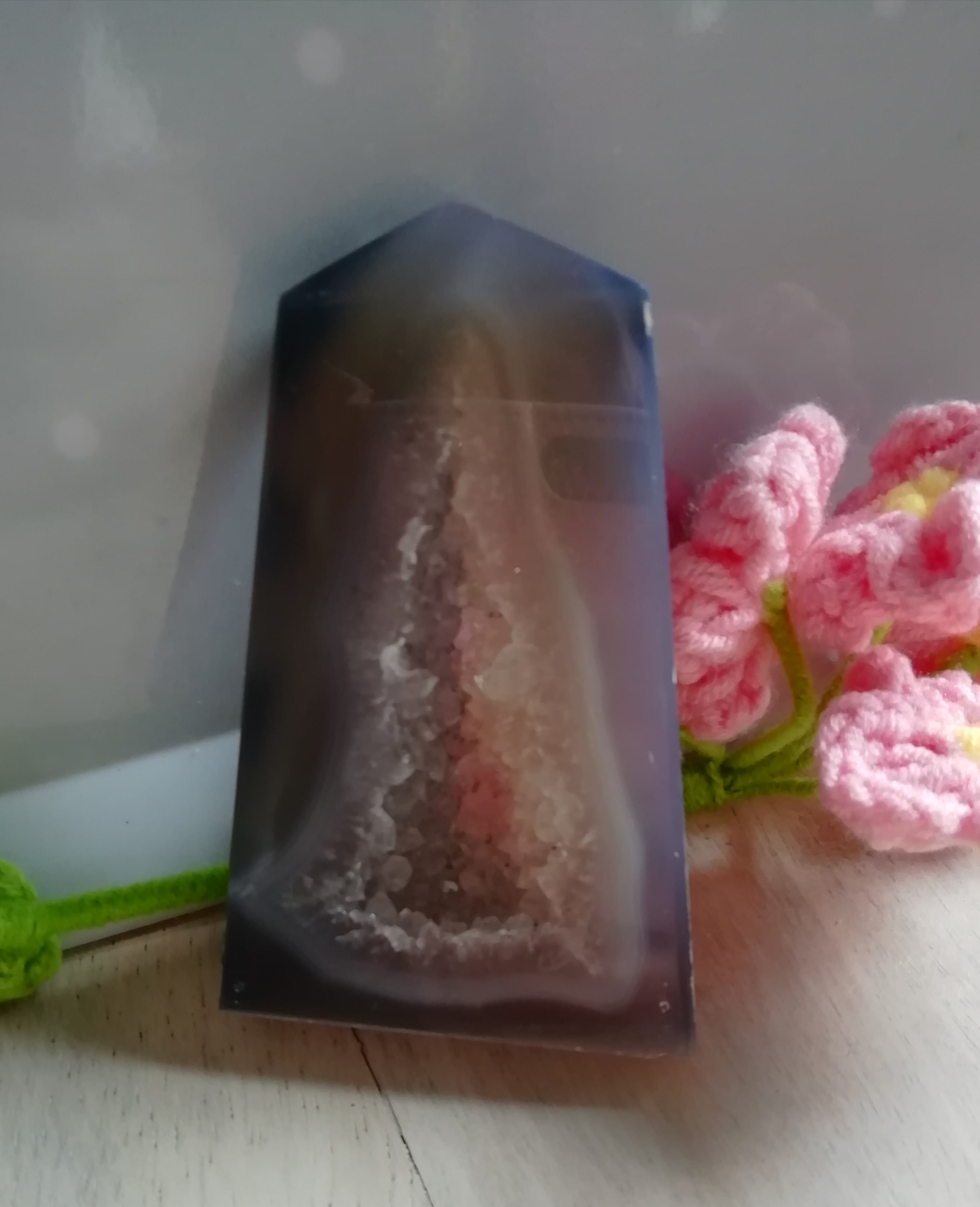 Natural Agate Crystal Point