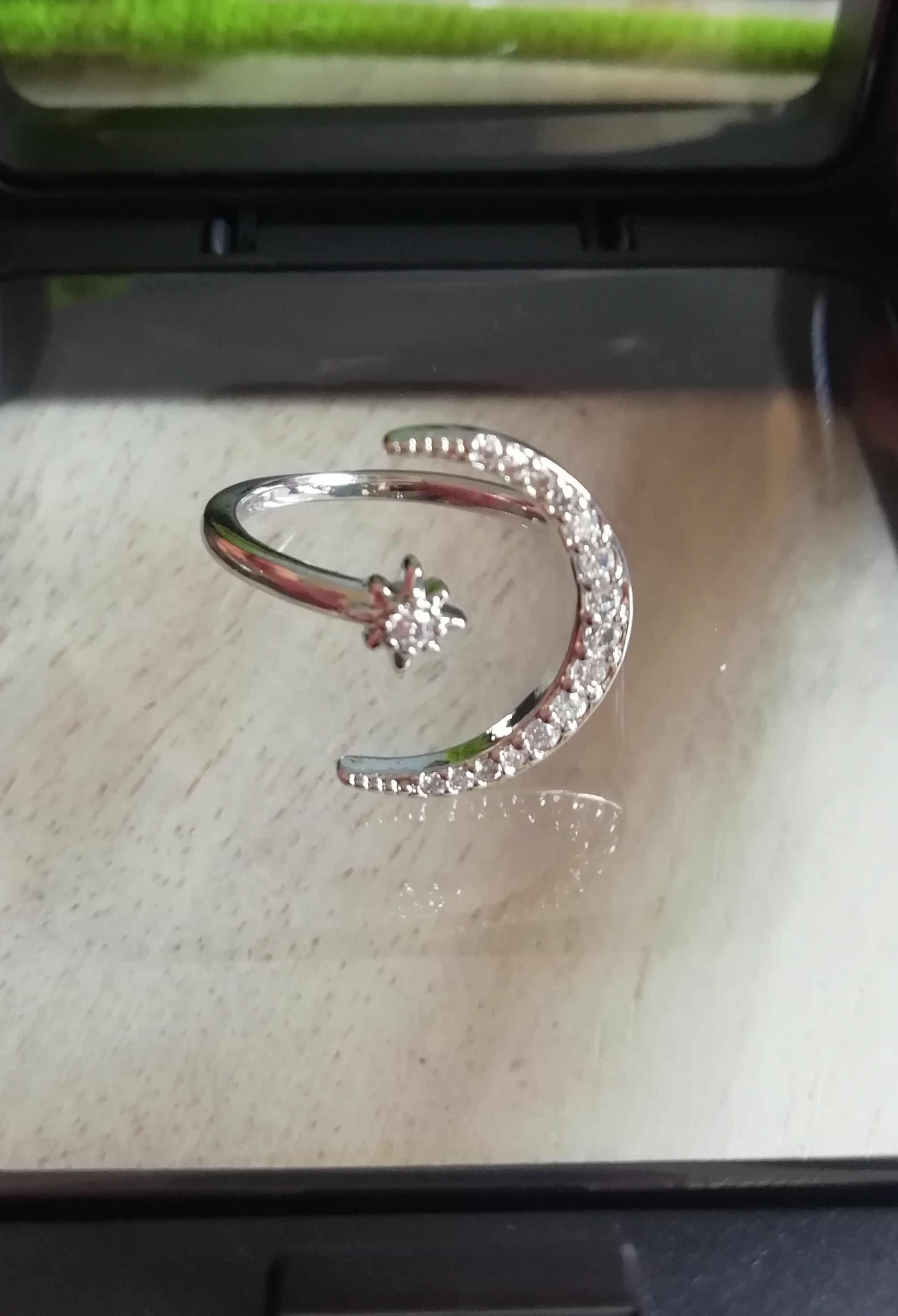 Elegant Crescent Moon Ring Adjustable