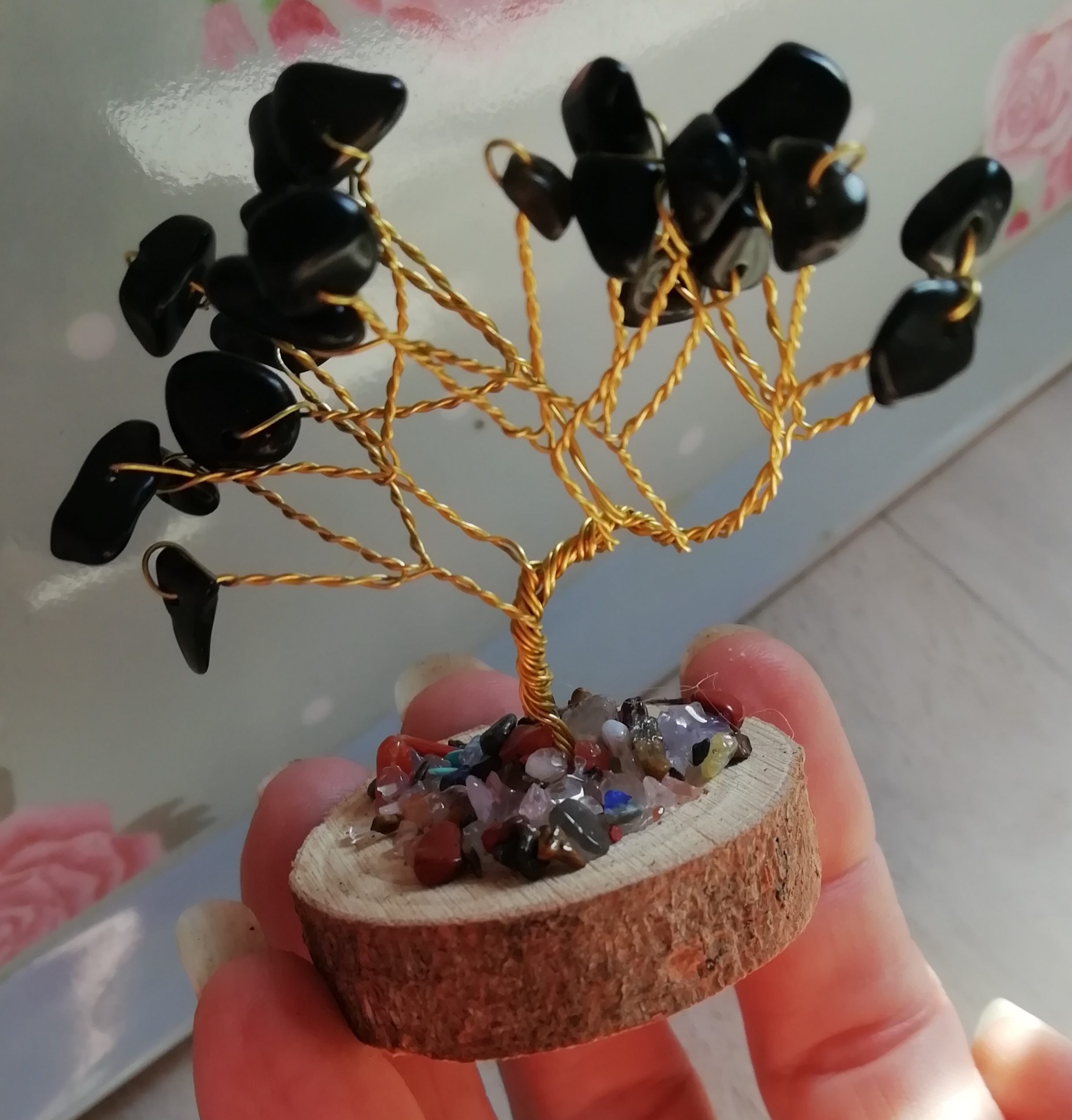 Obsidian Gemstone Wire Tree