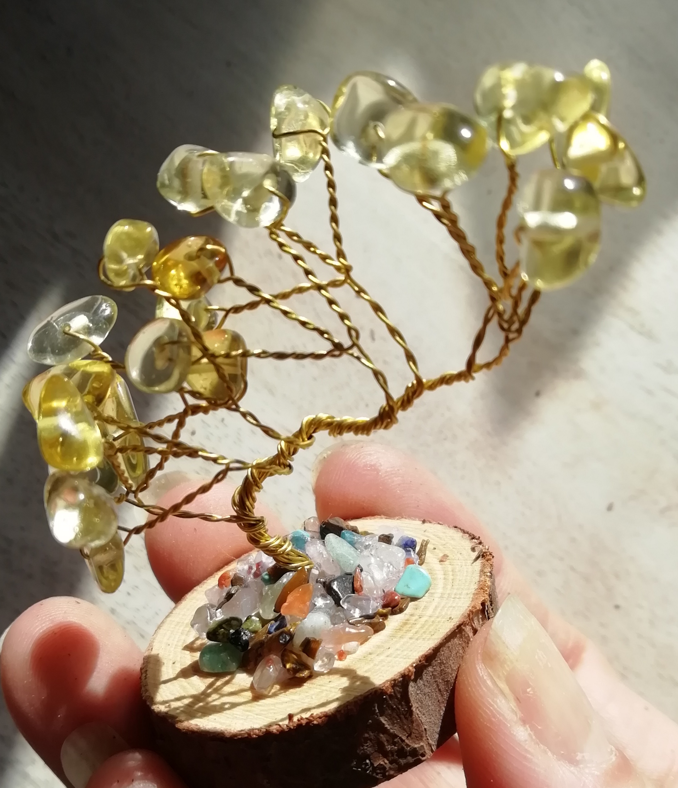 Yellow Citrine Gemstone Wire Tree