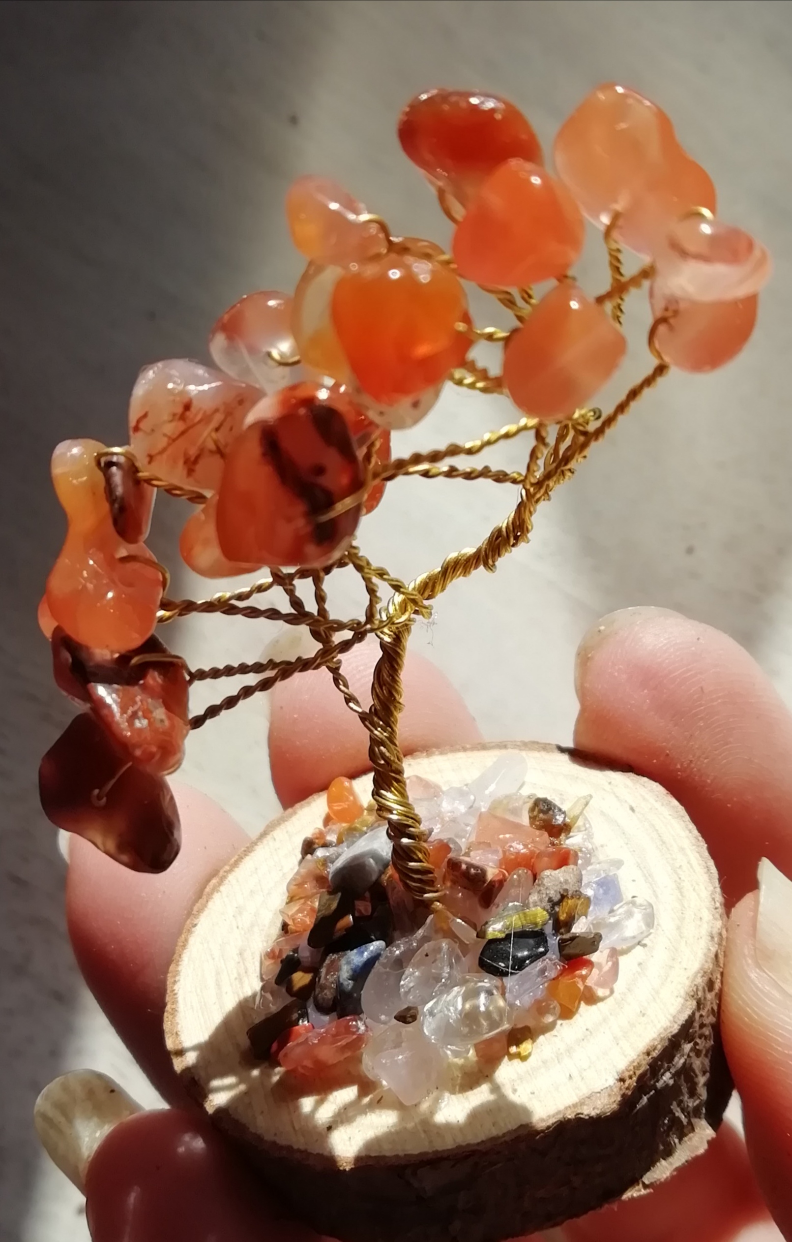 Carnelian Gemstone Wire Tree