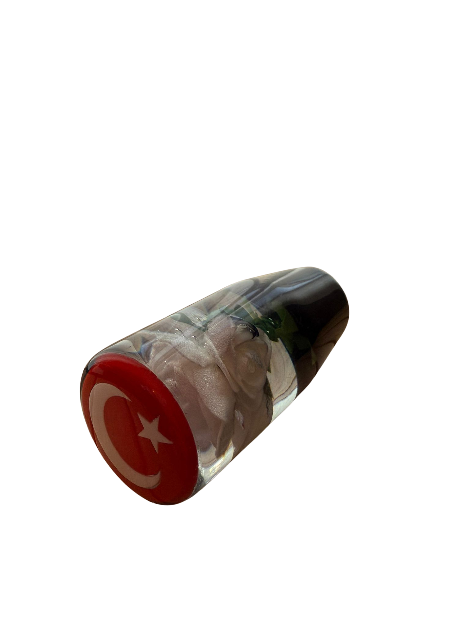 TÜRK BAYRAKLI GÜLLÜ VİTES TOPUZU (BEYAZ)