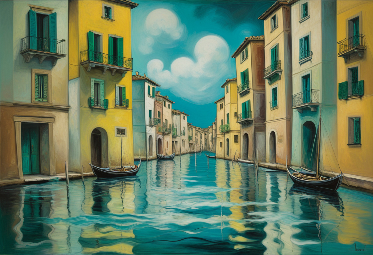Venetian Abstract Monier-Style Canal Painting