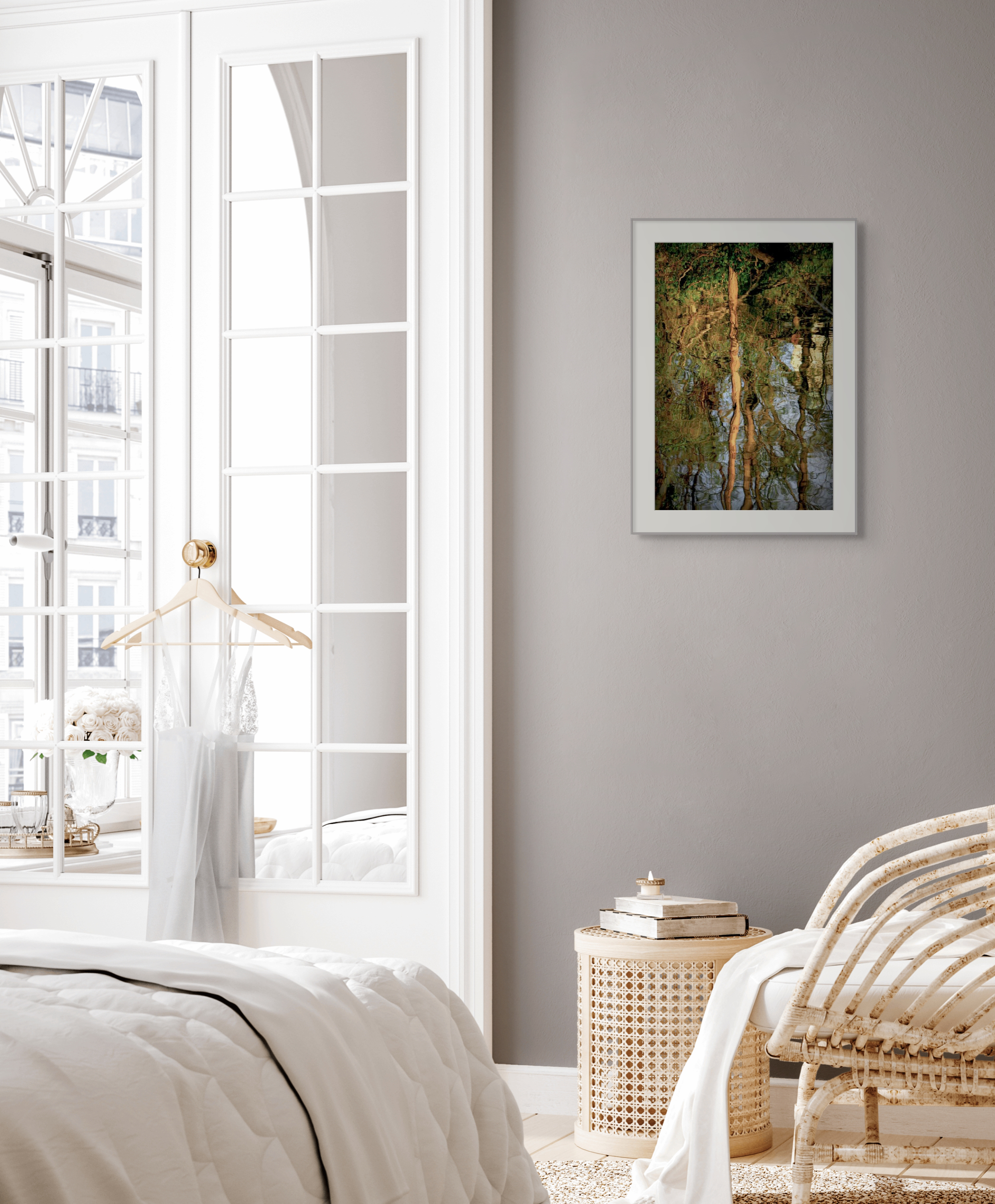 Sunset Tree Reflections in Water, Nature Photograph