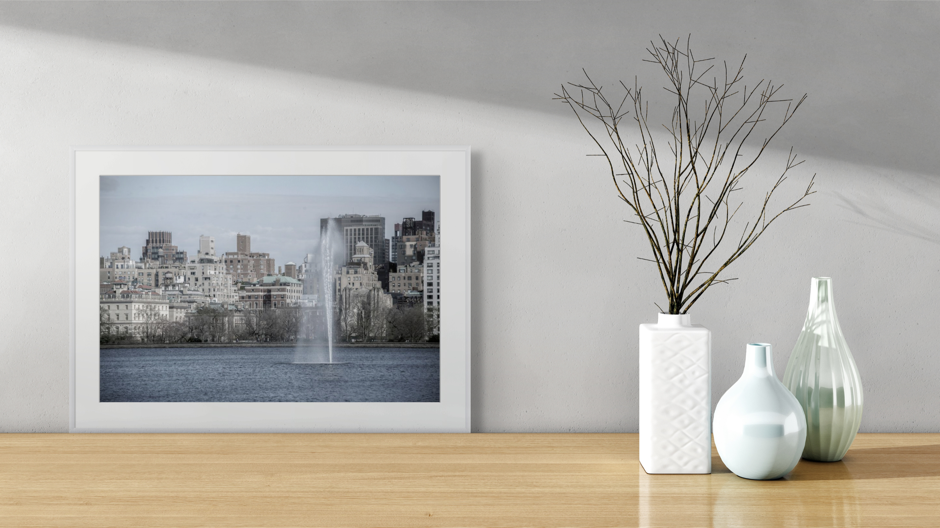 NN better writing. Central Park Reservoir, New York City Photograph