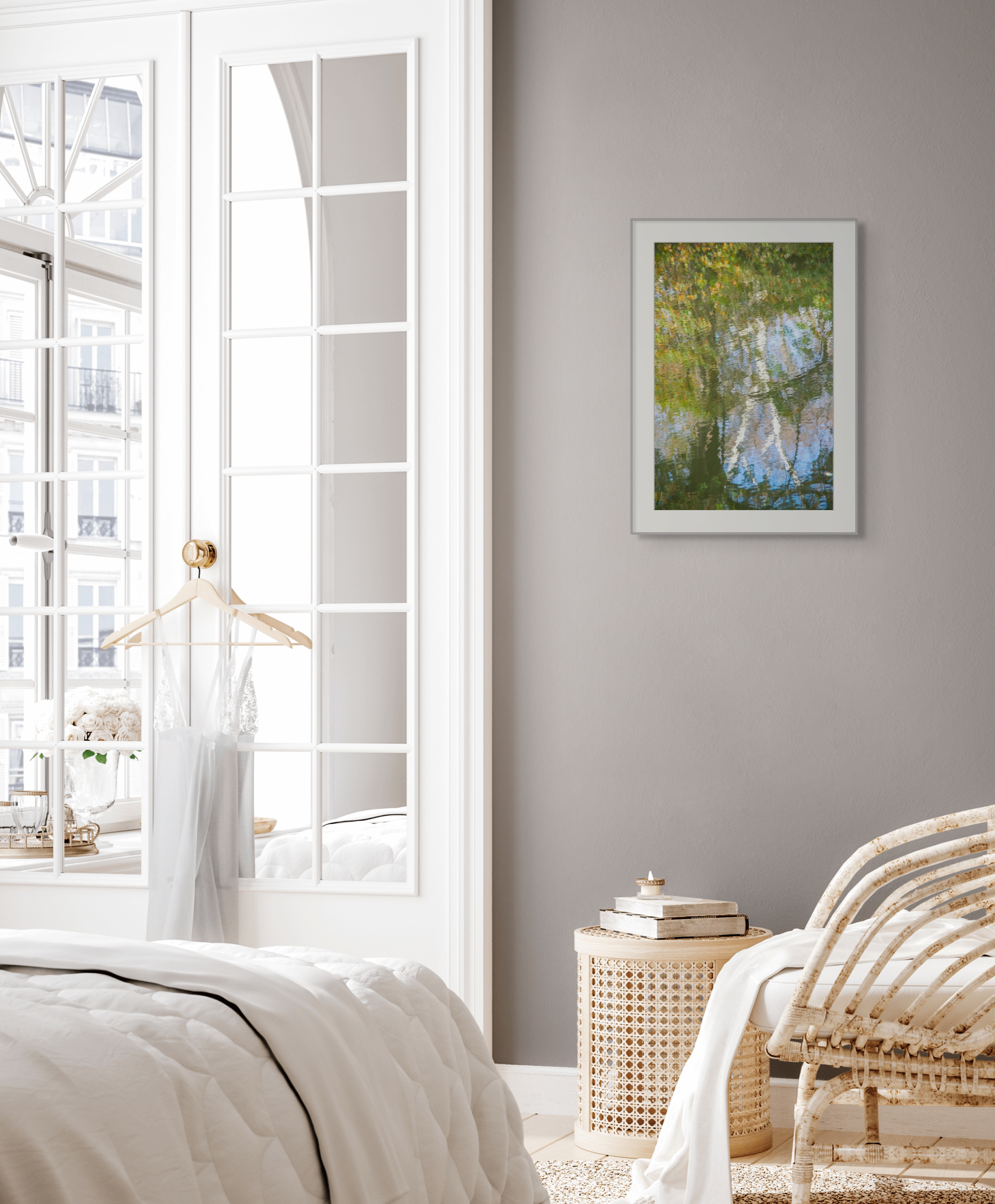 NN Different Writing (This is already in another listing)   Tree Reflection in Water, Nature Photograph