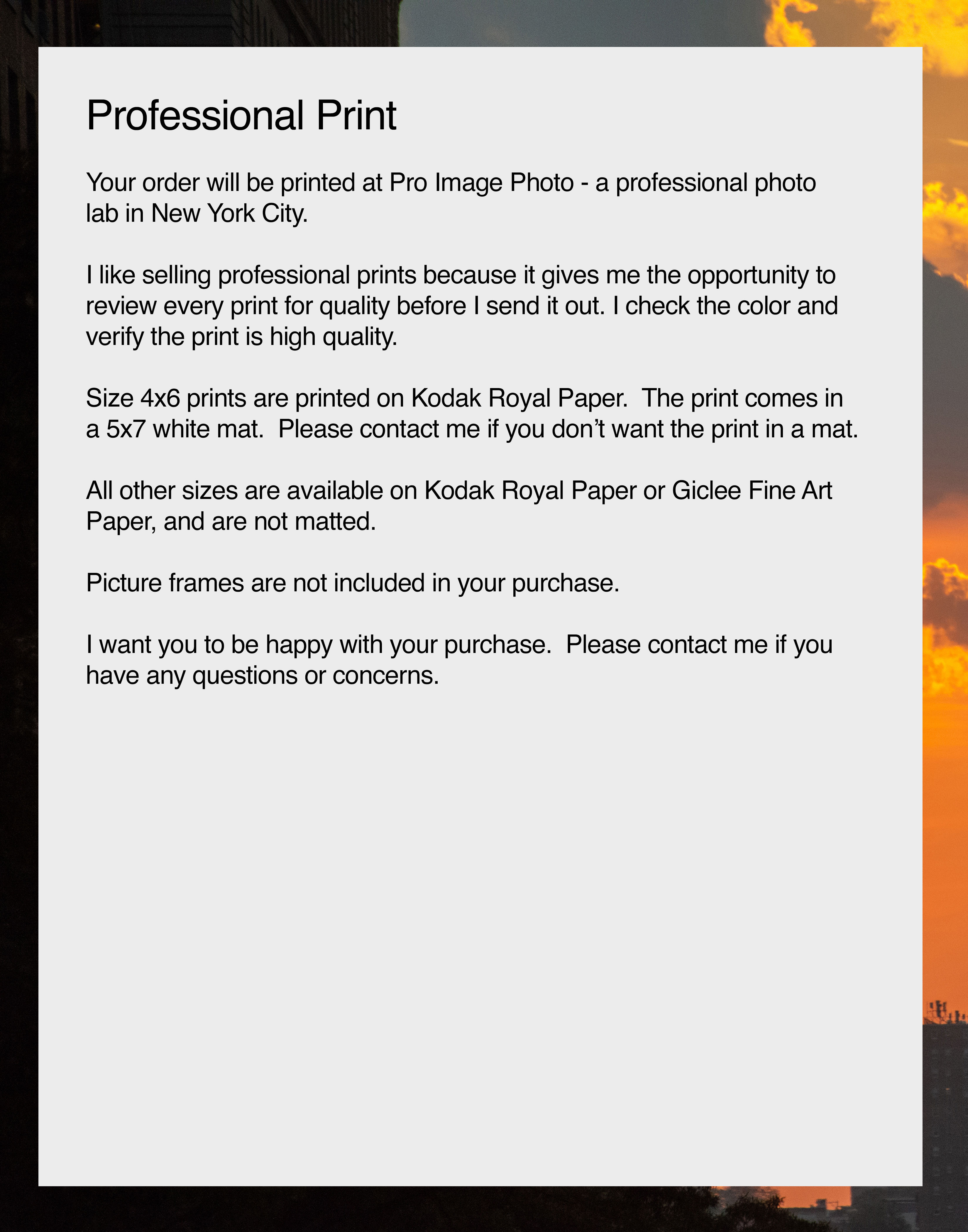 NN better writing.   Sunset on West 72nd Street, New York City Photograph