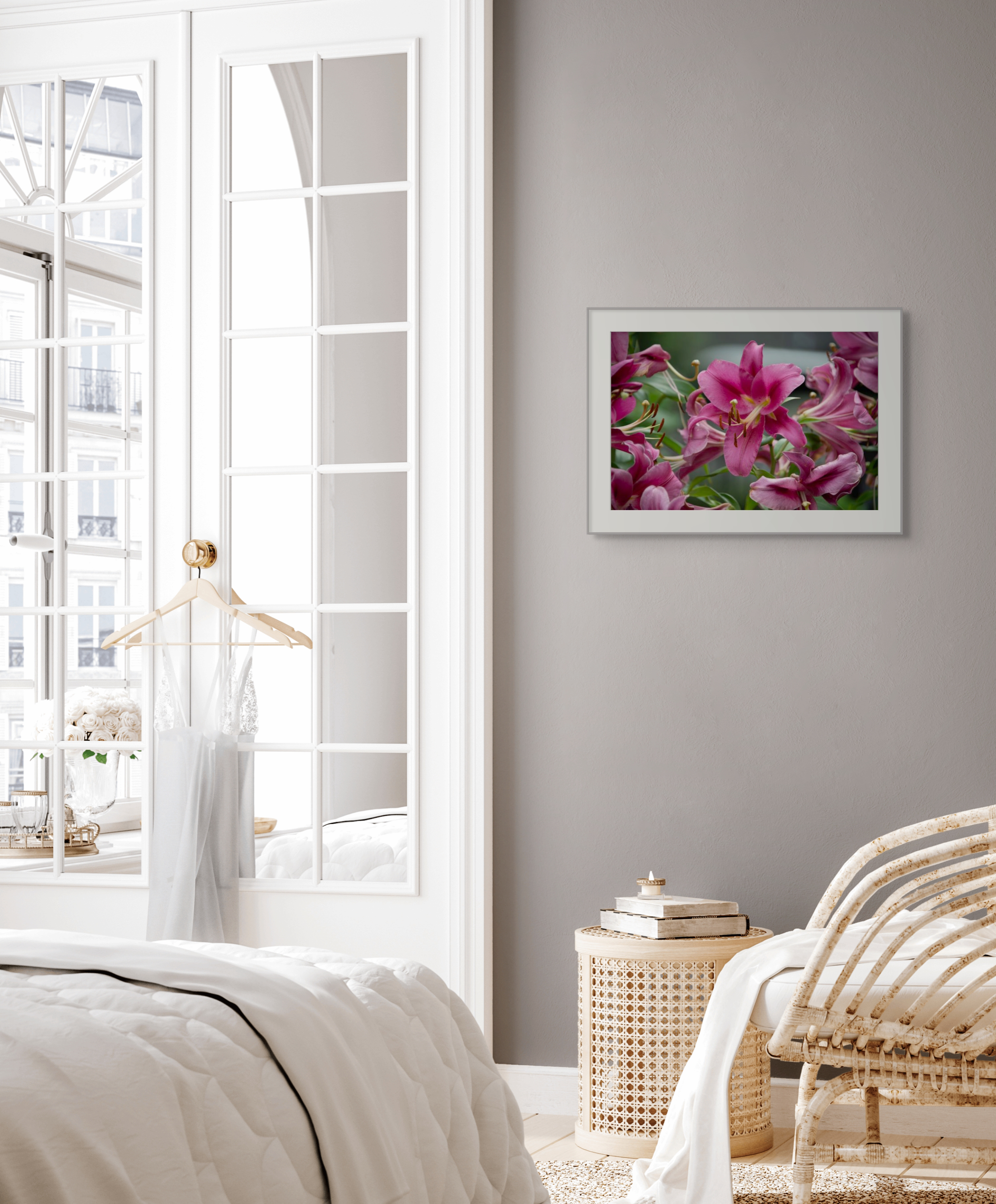 NN better writing  Magenta Lilies, Flower Photograph