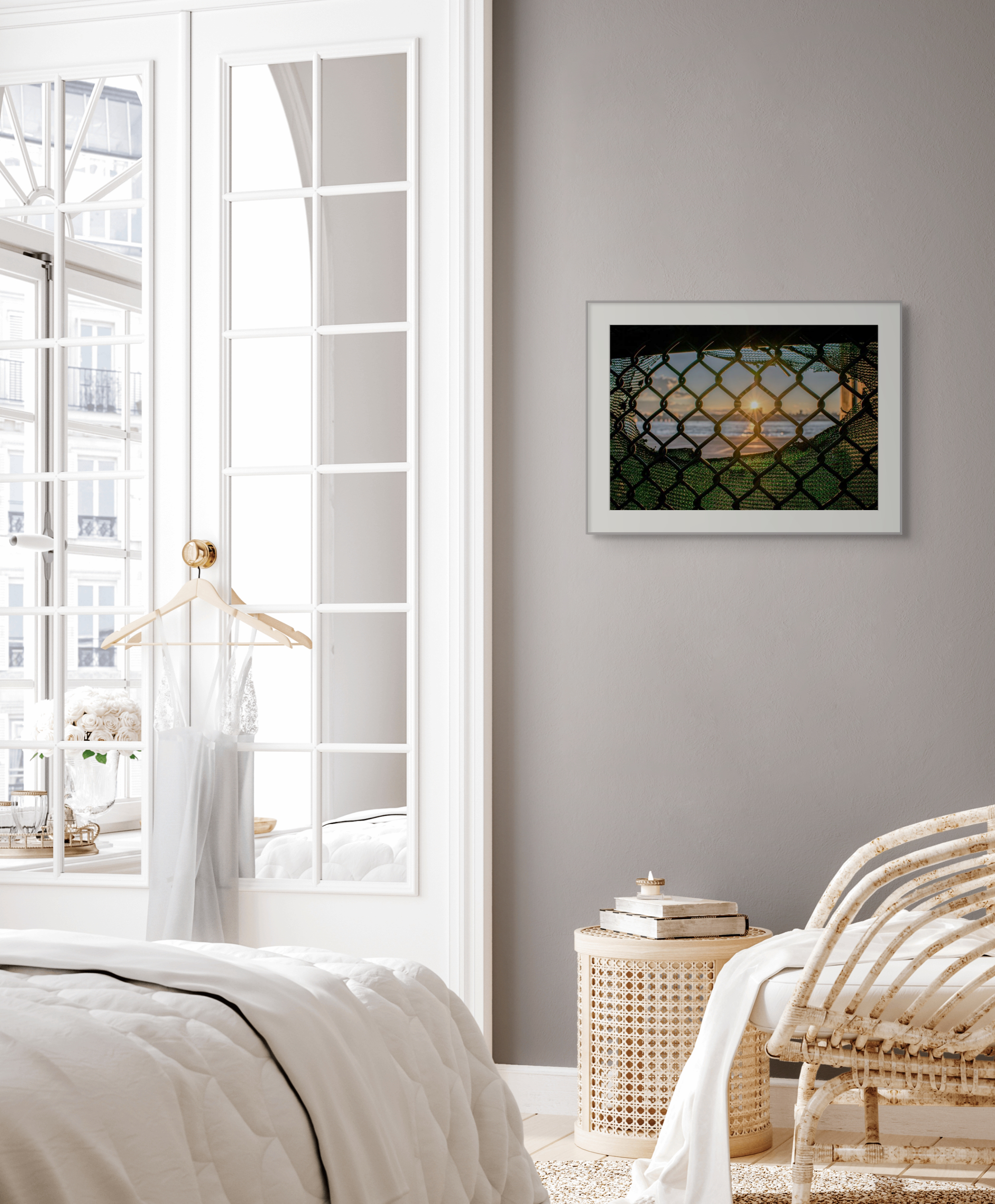 NN better writing.  Sunset Fence Photo, Sunset Photograph