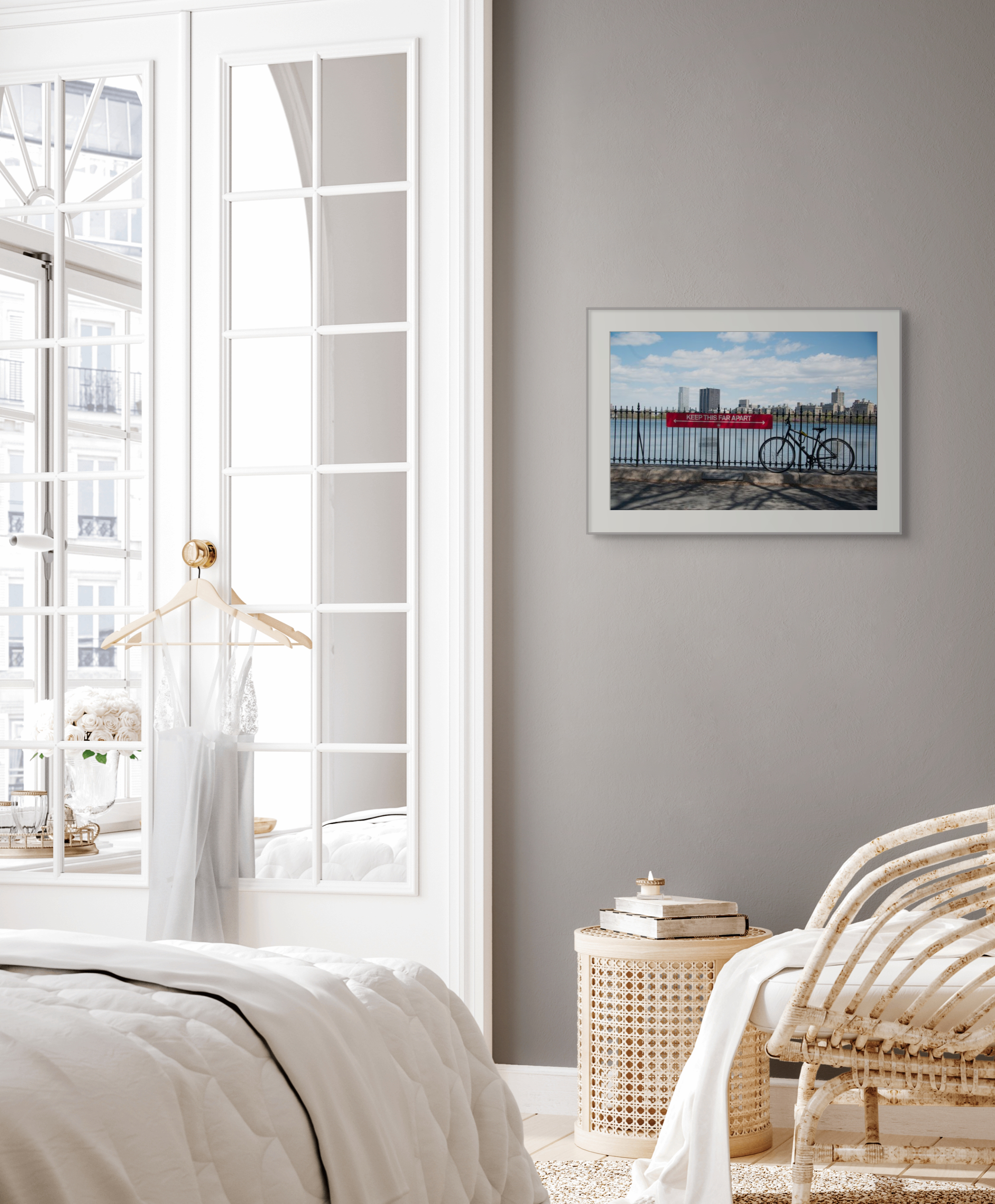 NN better writing. Social Distancing, Central Park Reservoir, New York City Photograph