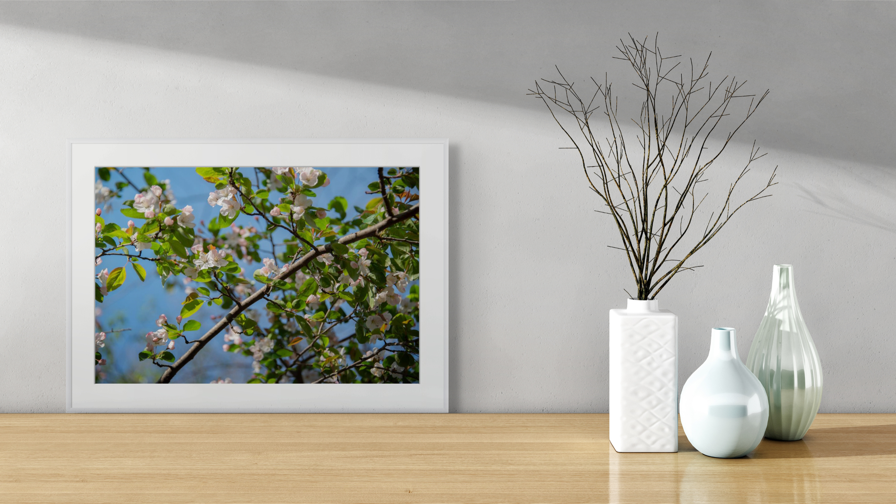 NN better writing Waking Up, Spring Tree Blossoms, Flower Photograph