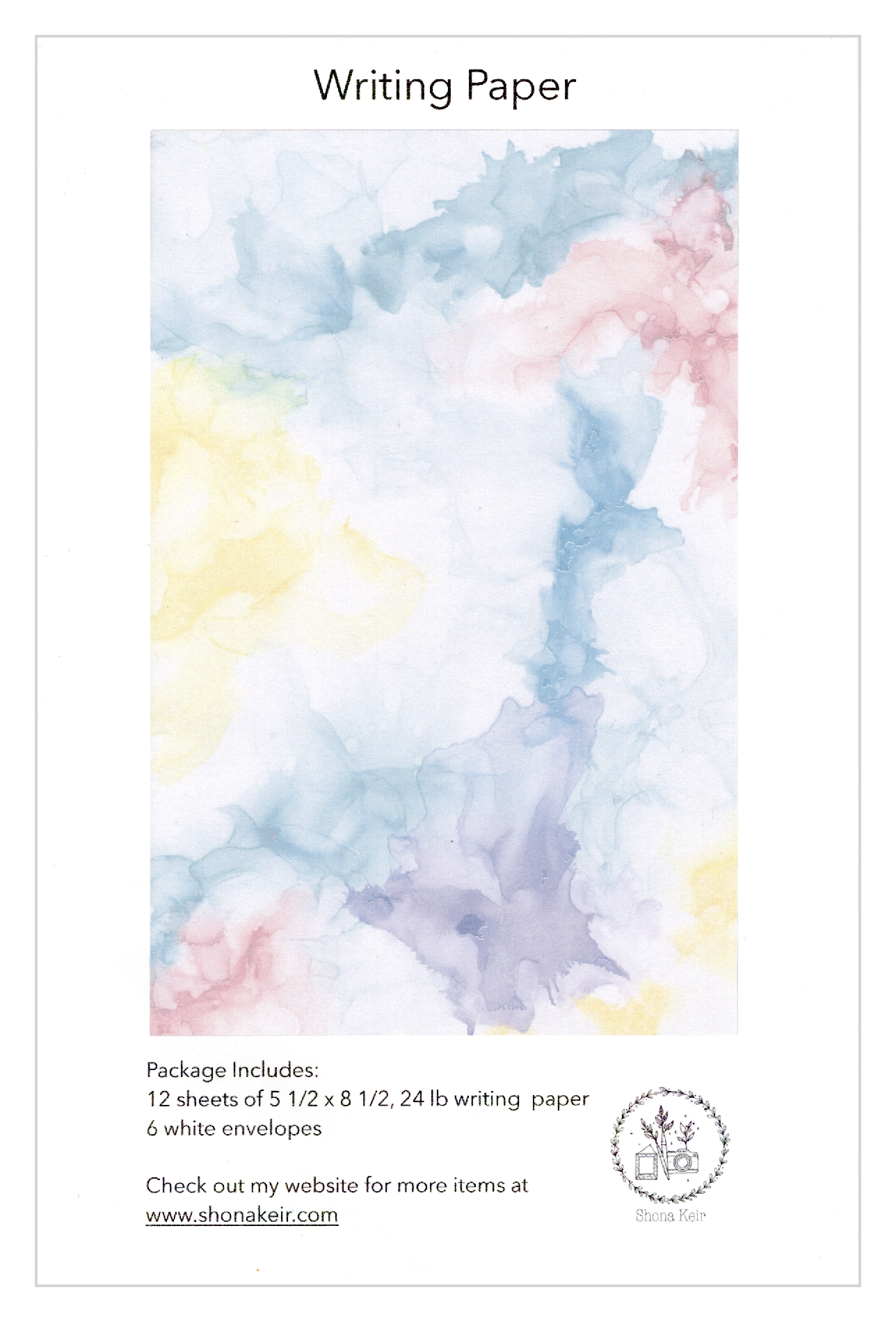 Alcohol Ink Writing Paper Set - Painting #18