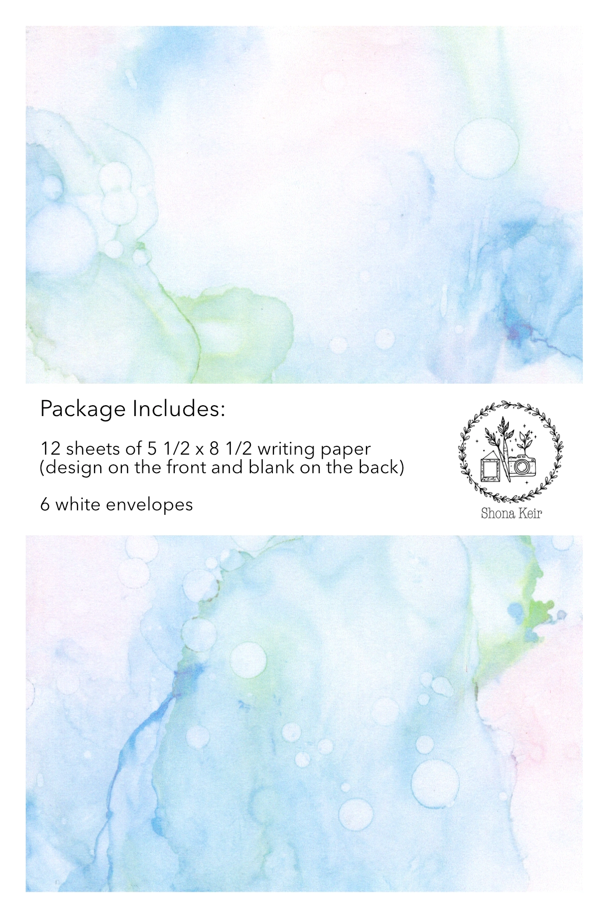Alcohol Ink Writing Paper Set - Painting #26