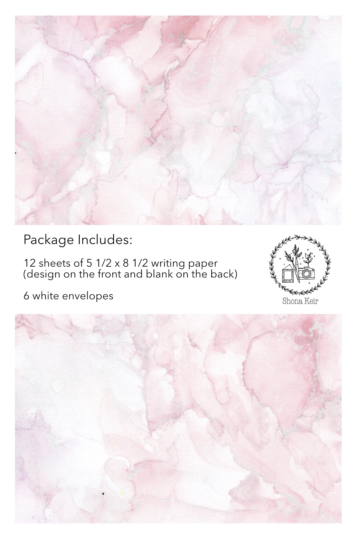 Alcohol Ink Writing Paper Set - Painting #8
