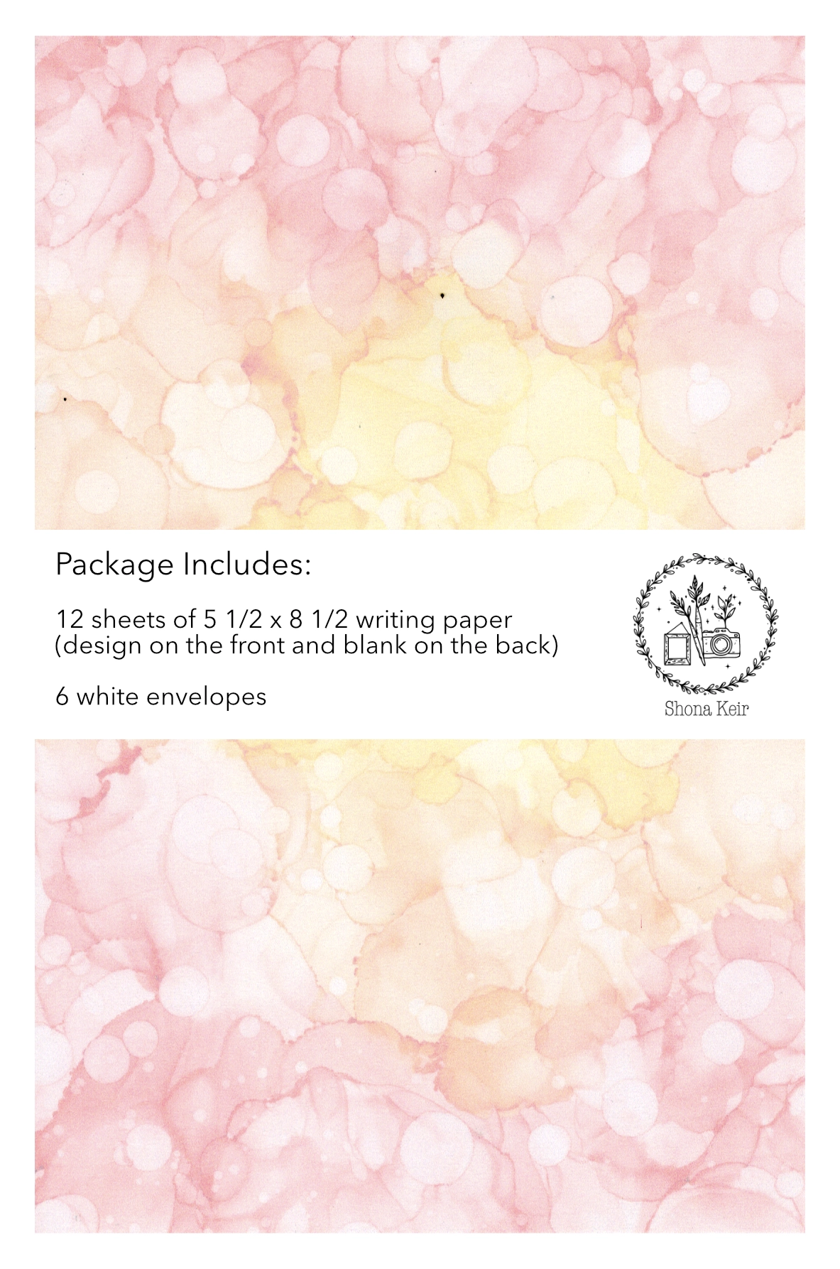 Alcohol Ink Writing Paper Set - Painting #20