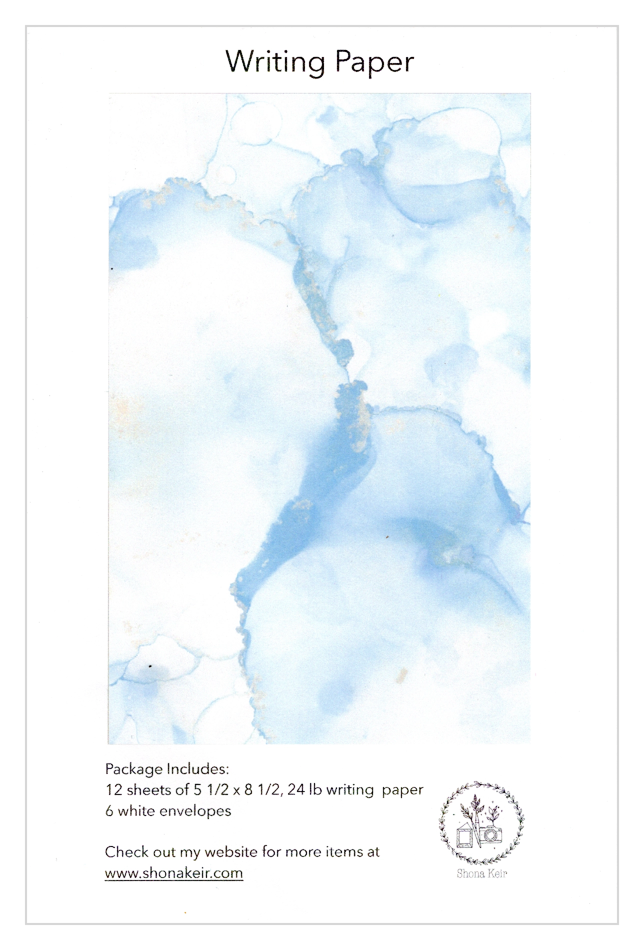 Alcohol Ink Writing Paper Set - Painting #11