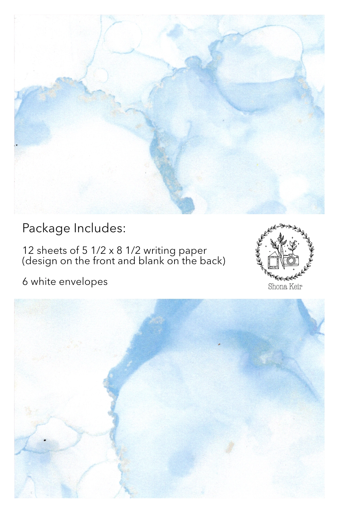 Alcohol Ink Writing Paper Set - Painting #11