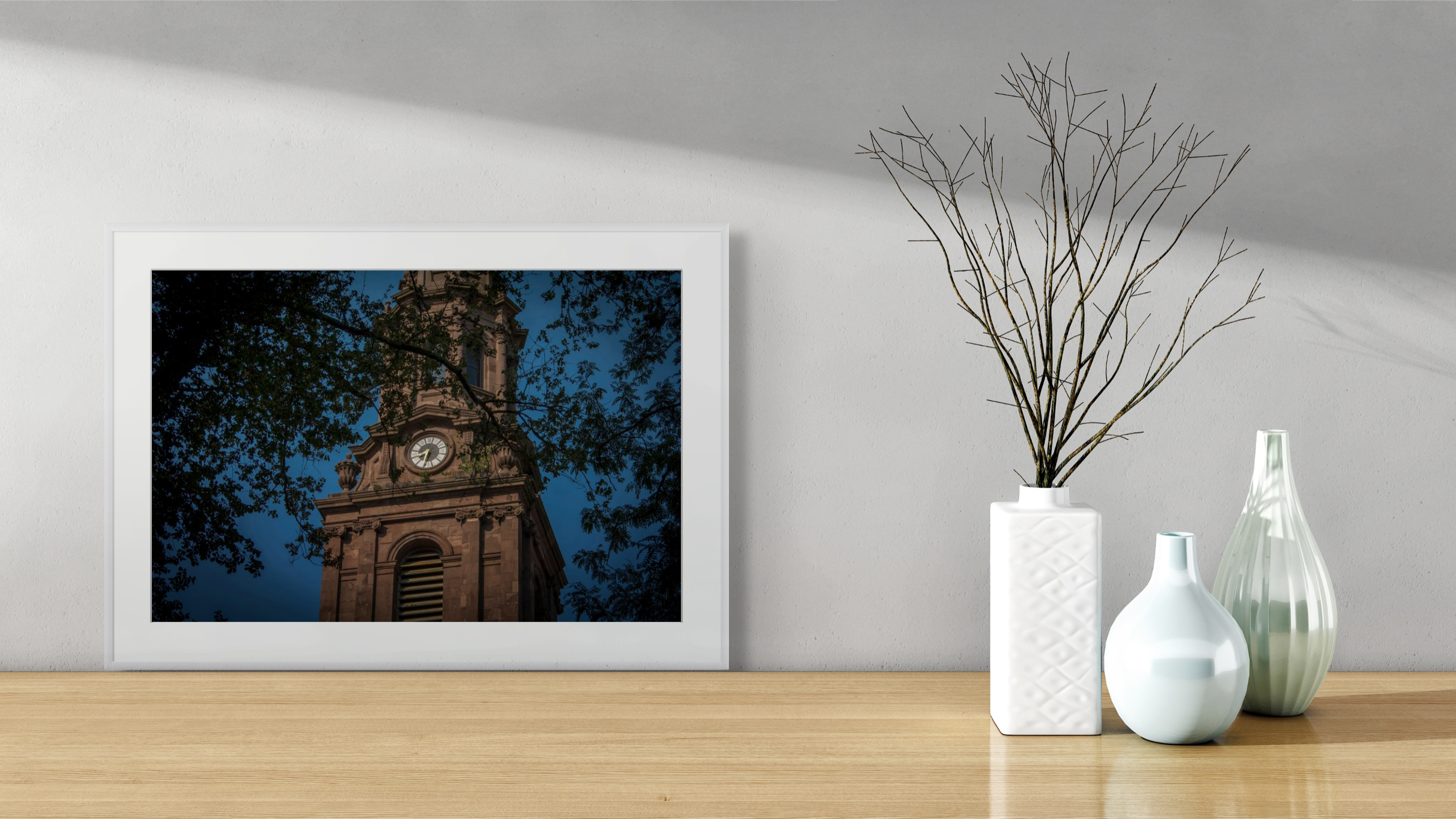 NN better writing.      Arlington Street Church Steeple, Boston Photograph