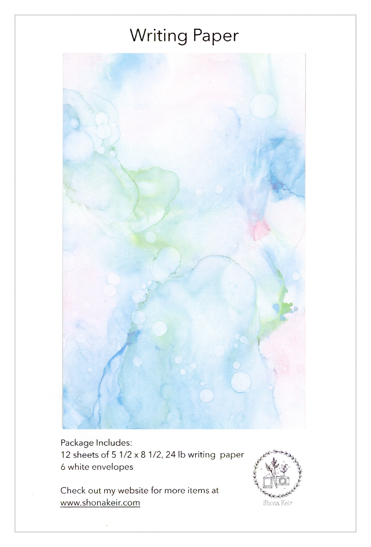 Alcohol Ink Writing Paper Set - Painting #26