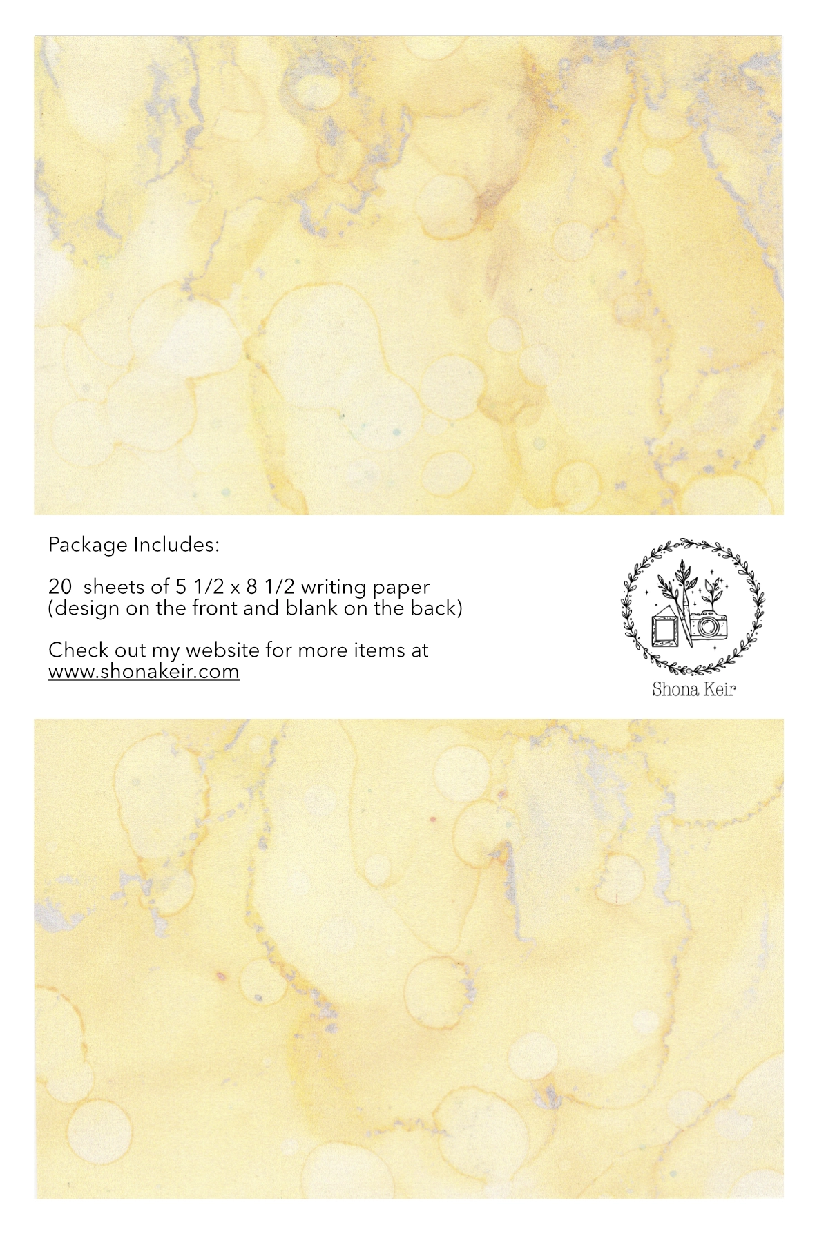 Alcohol Ink Writing Paper - Painting #27 (20 pack of sheets)