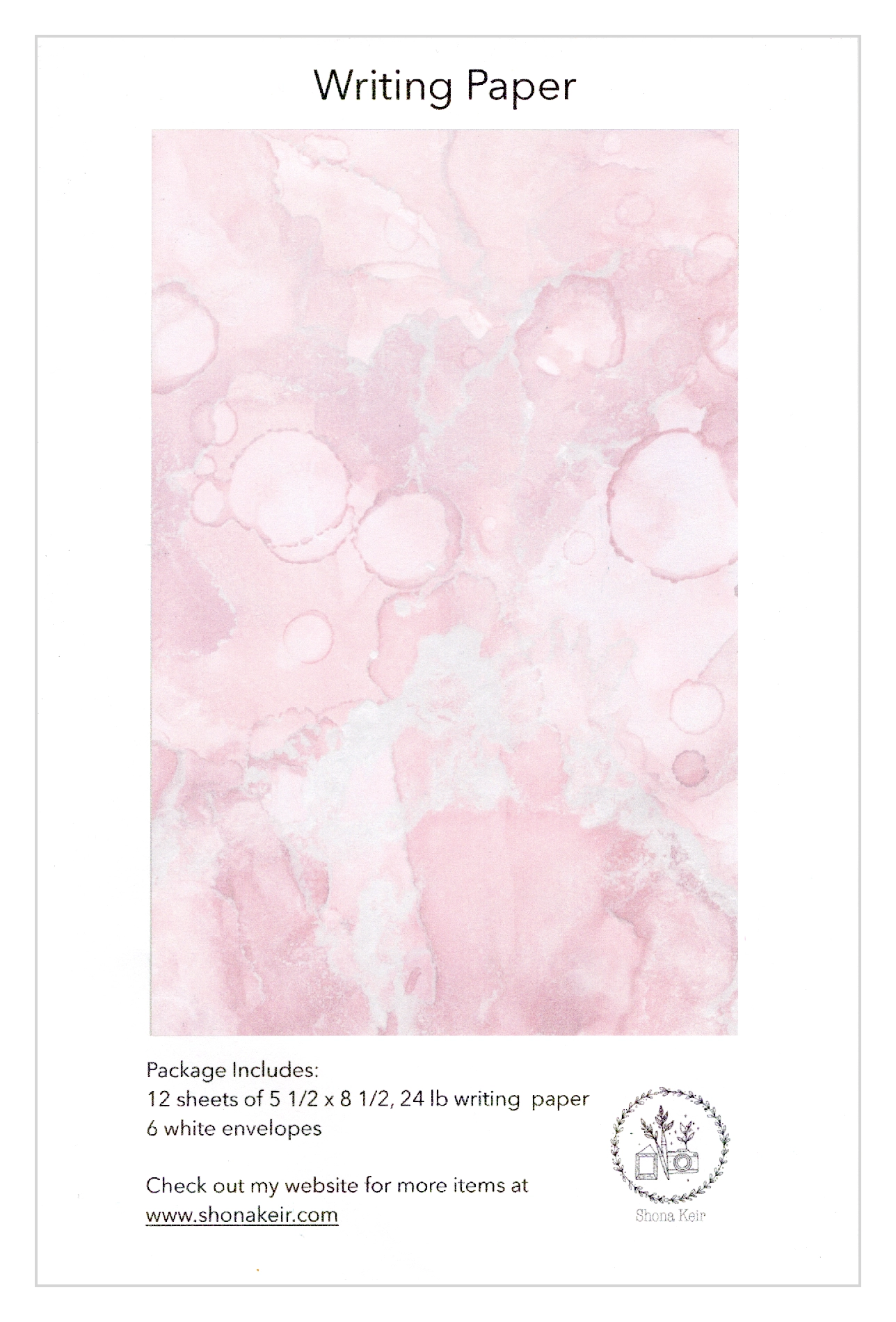 Alcohol Ink Writing Paper Set - Painting #14