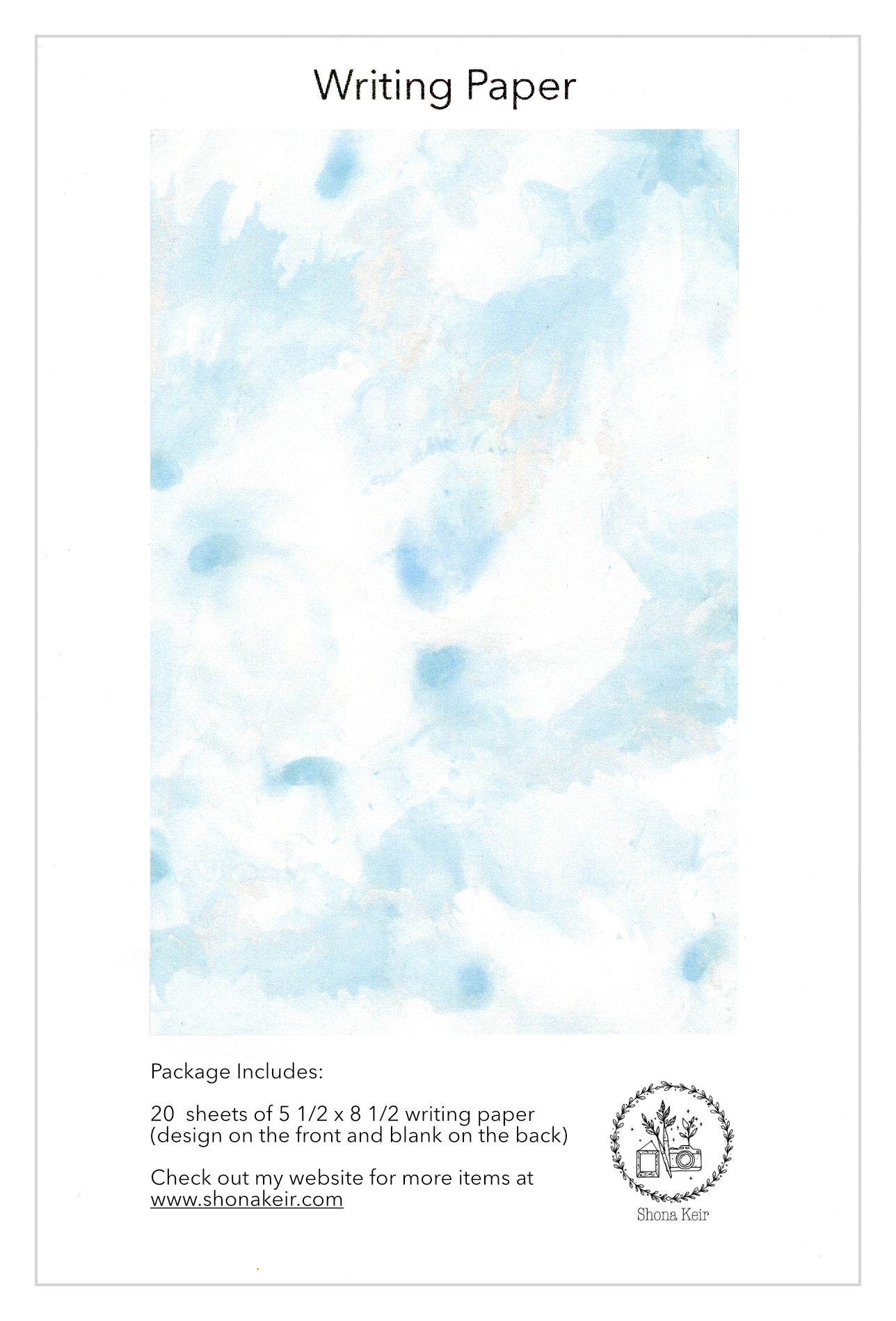 Alcohol Ink Writing Paper - Painting #3.3 (20 pack of sheets)