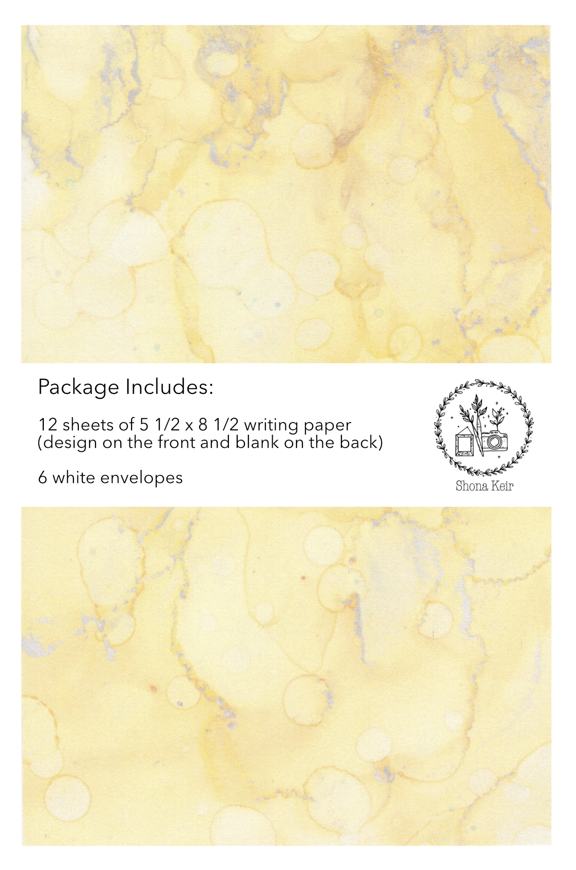 Alcohol Ink Writing Paper Set - Painting #27