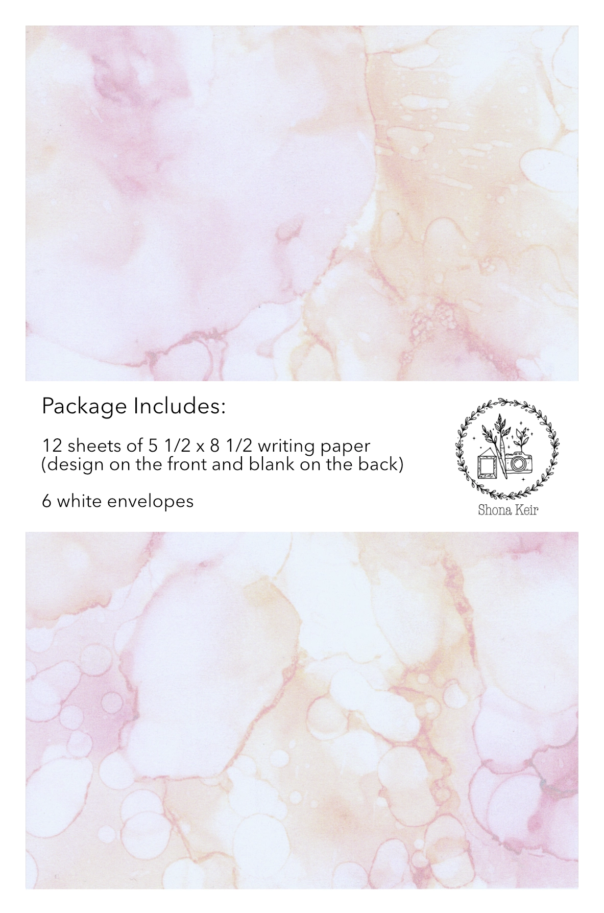Alcohol Ink Writing Paper Set - Painting #3.1