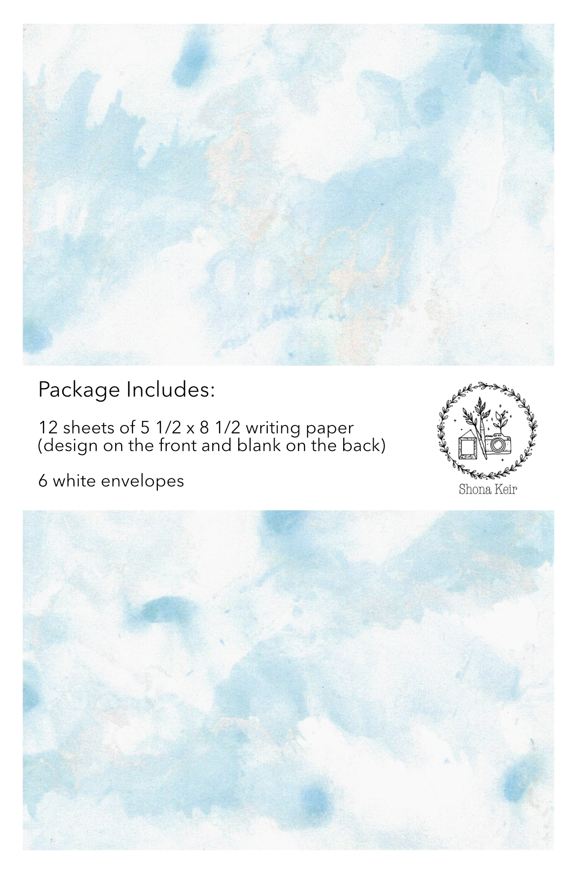Alcohol Ink Writing Paper Set - Painting #3.3