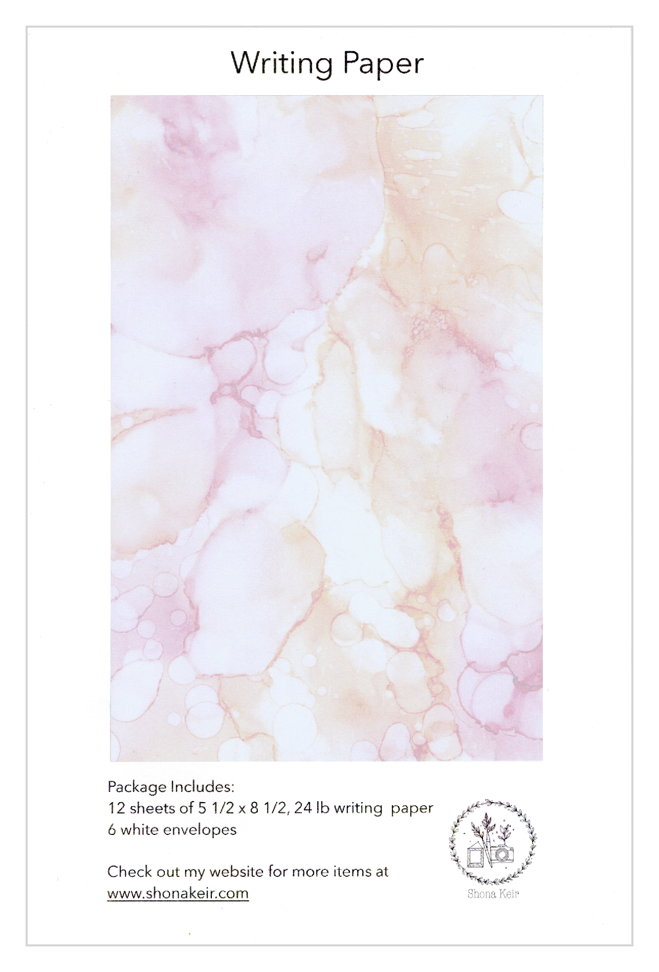 Alcohol Ink Writing Paper Set - Painting #3.1