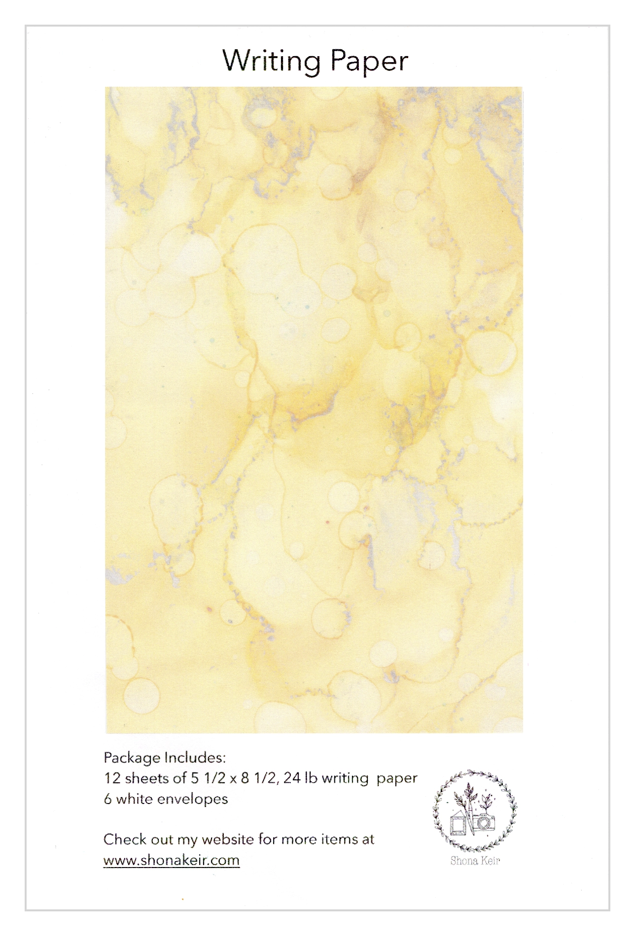 Alcohol Ink Writing Paper Set - Painting #27