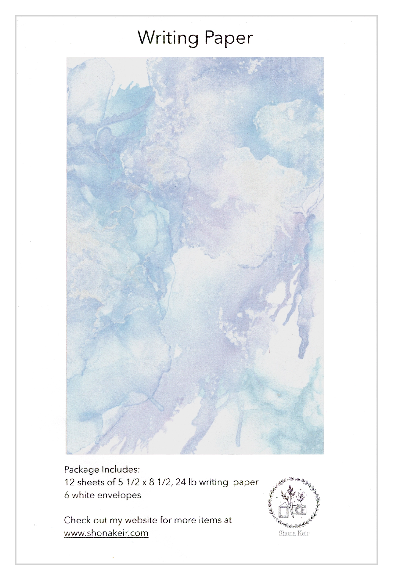 Alcohol Ink Writing Paper Set - Painting #19