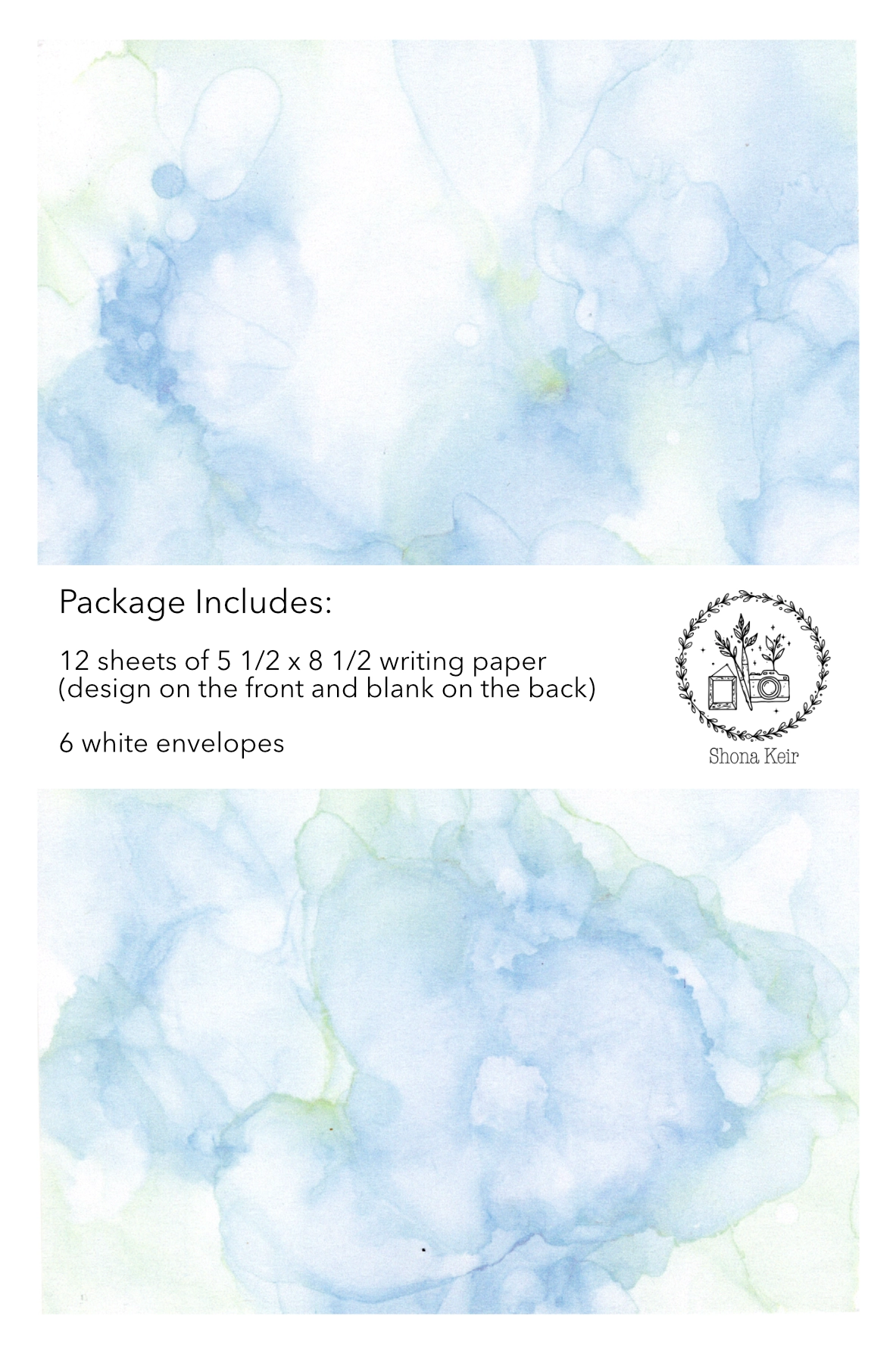 Alcohol Ink Writing Paper Set - Painting #25