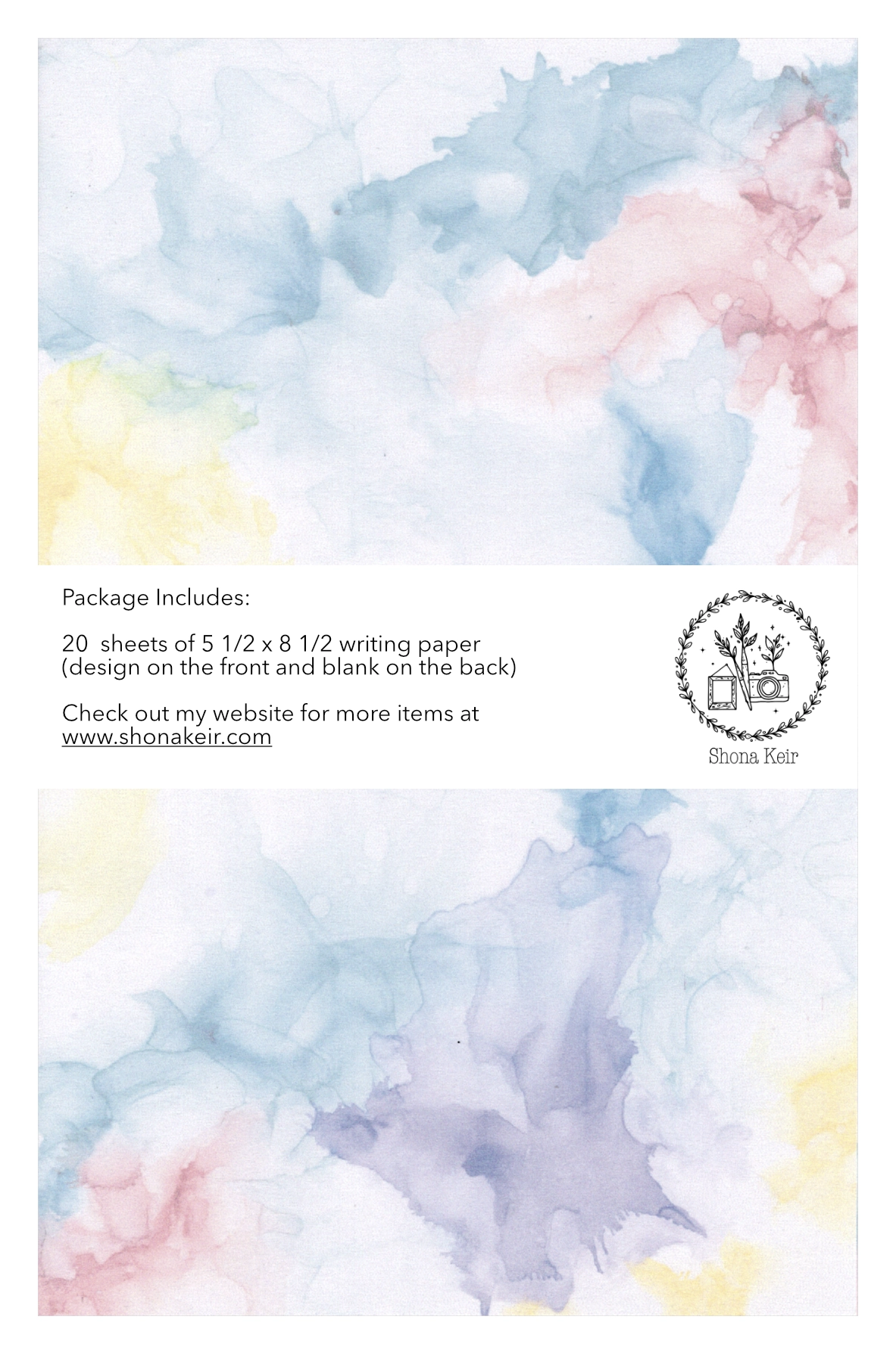 Alcohol Ink Writing Paper #18 (20 pack of sheets)