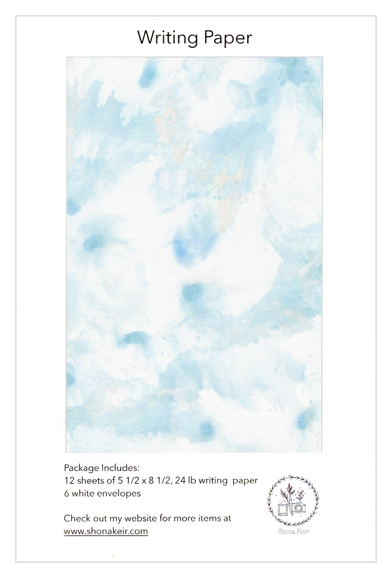 Alcohol Ink Writing Paper Set - Painting #3.3