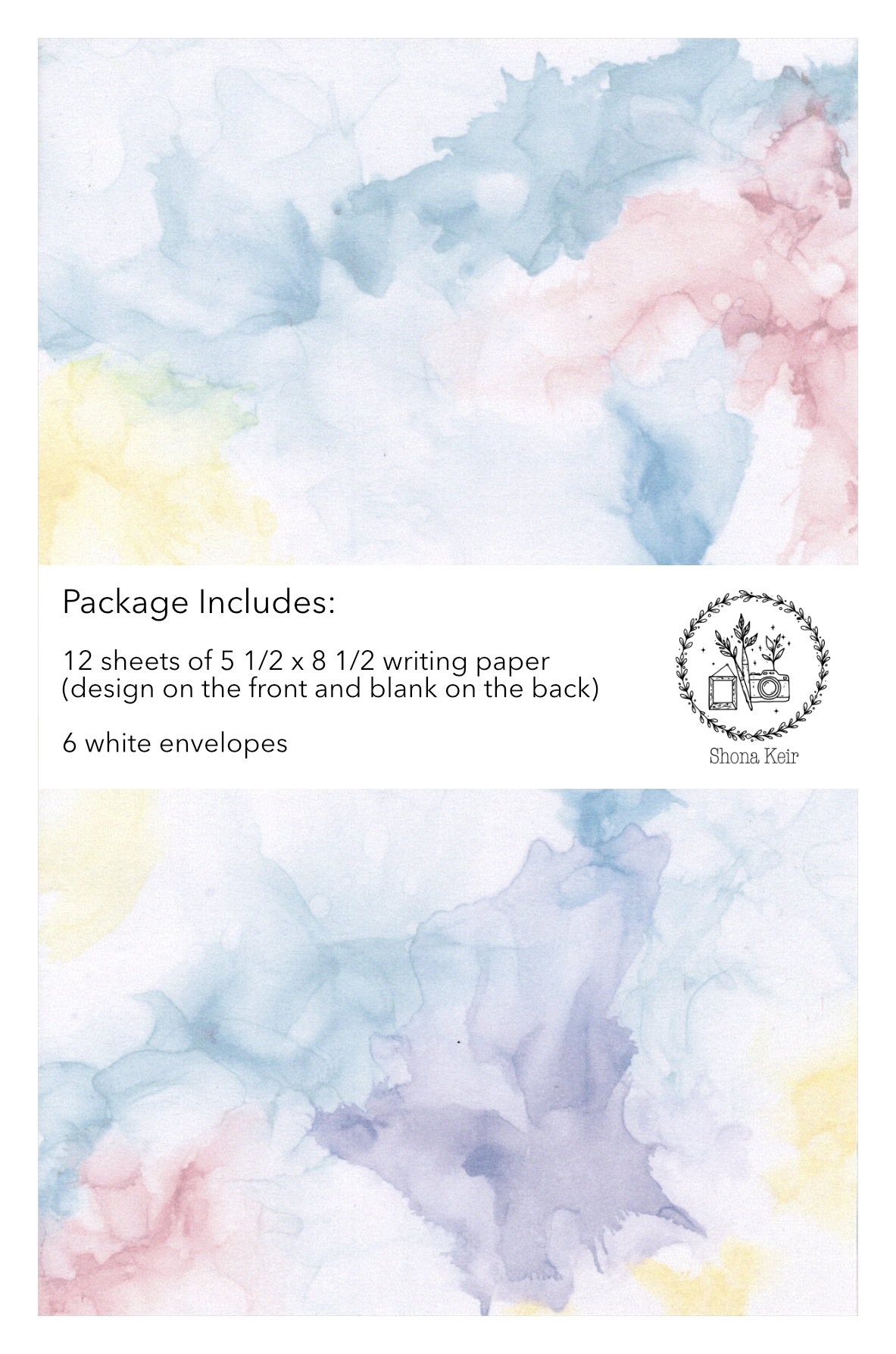 Alcohol Ink Writing Paper Set - Painting #18