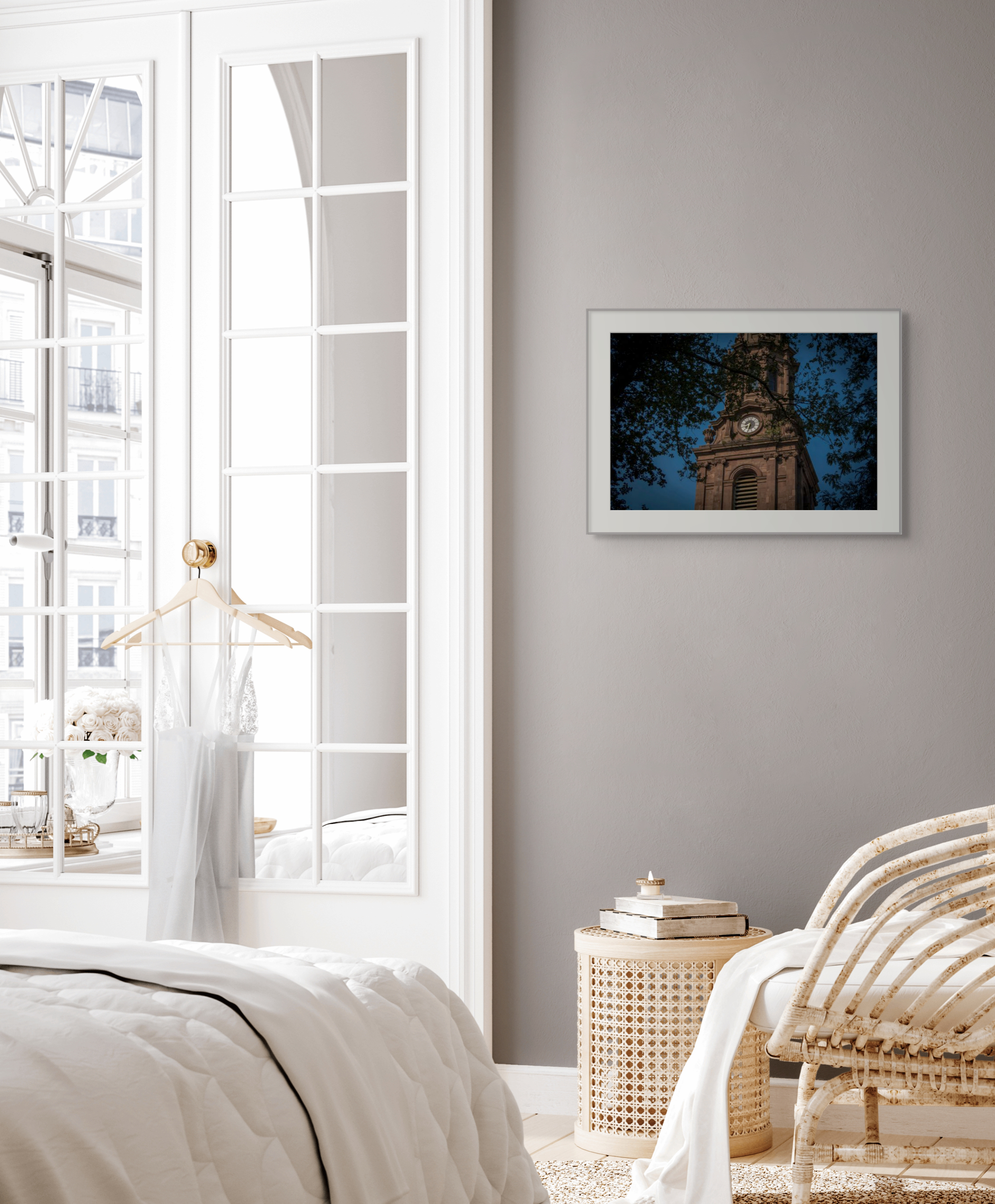 NN better writing.      Arlington Street Church Steeple, Boston Photograph