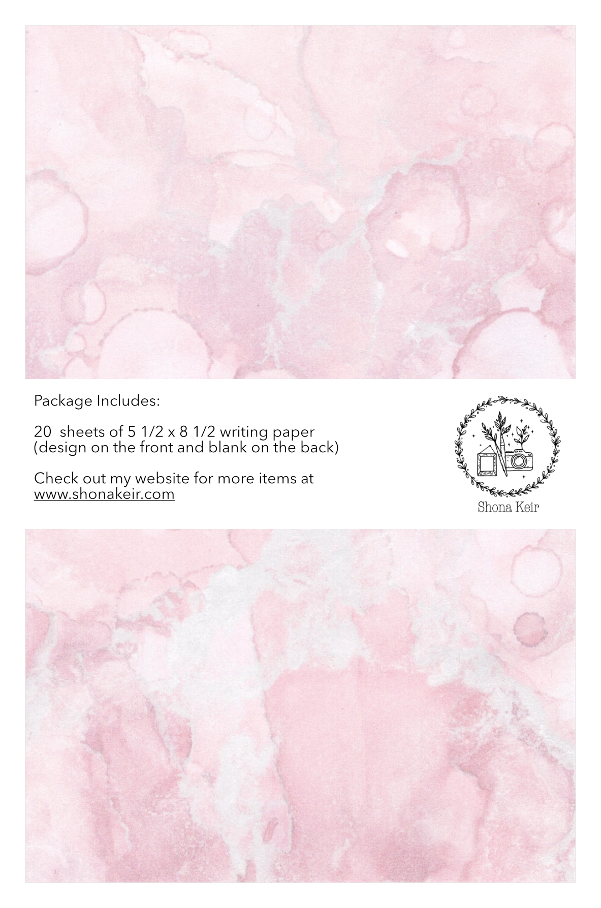 Alcohol Ink Writing Paper - Painting #14 (20 pack of sheets)