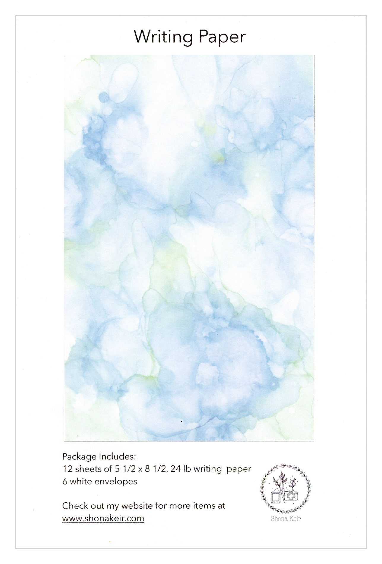 Alcohol Ink Writing Paper Set - Painting #25