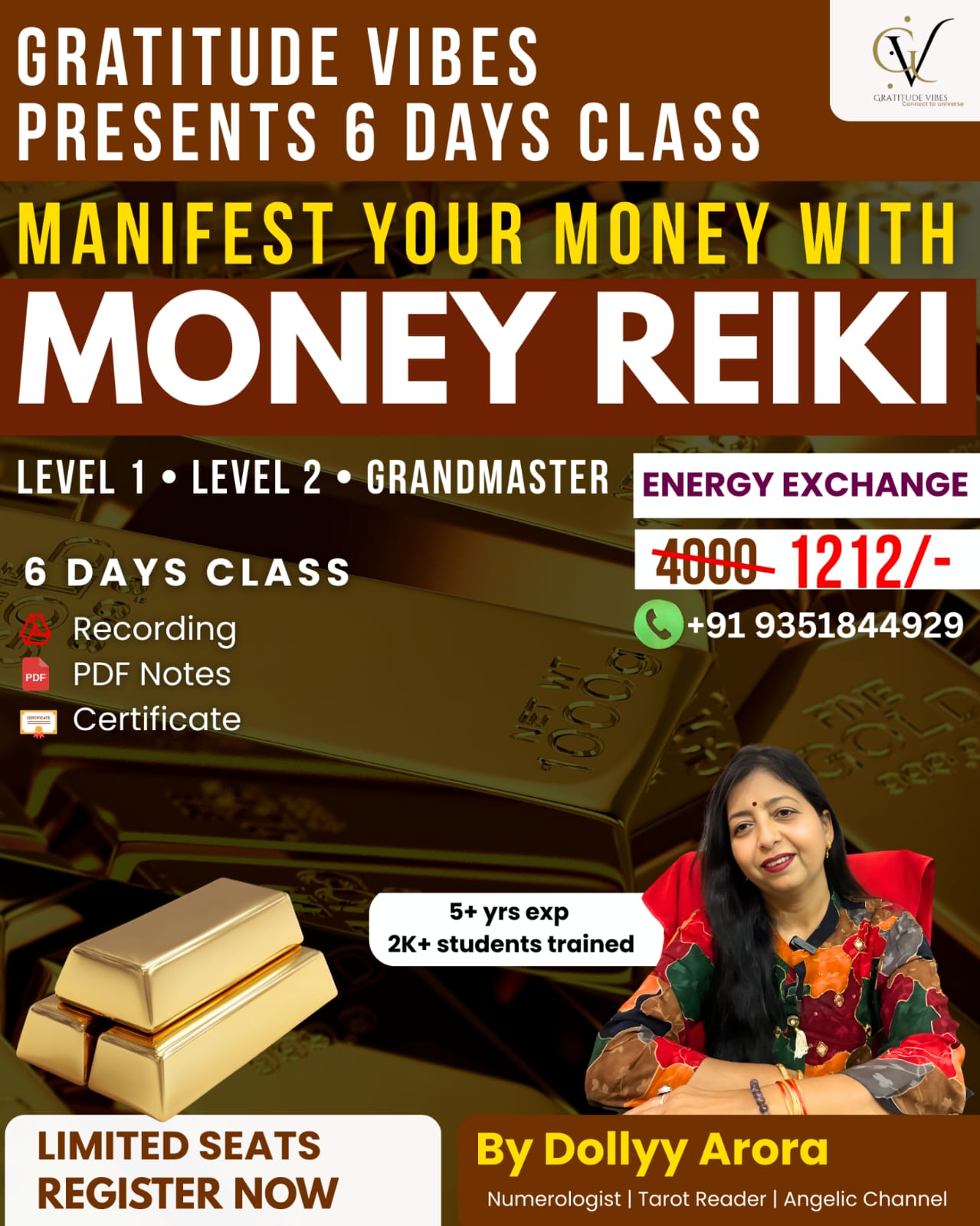 Money Reiki 6 Days Class