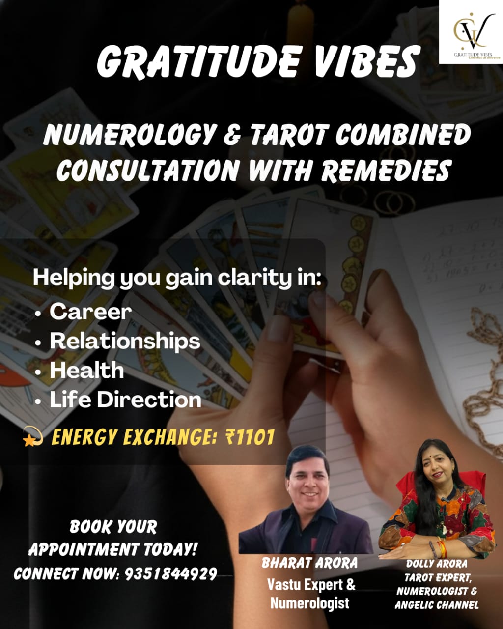 Numerology & Tarot Combined Consultation with Remedies