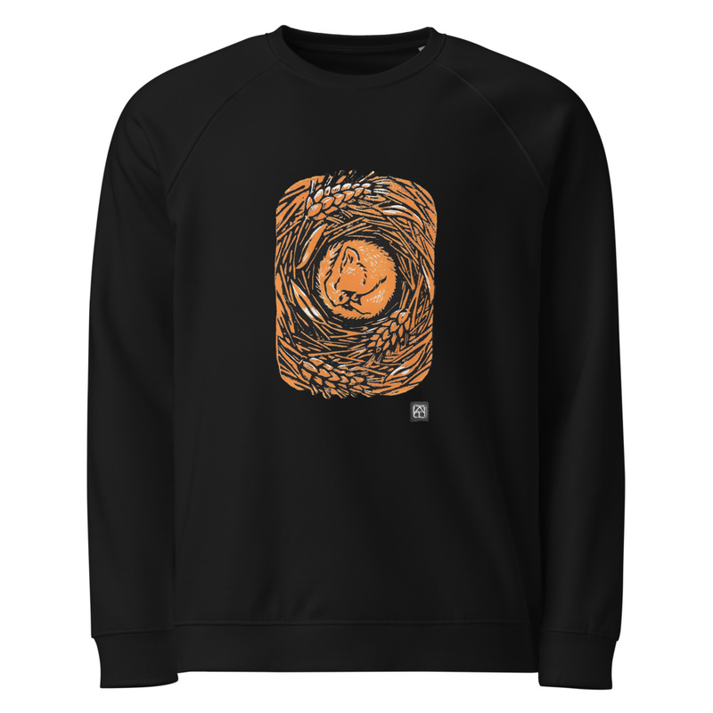 Dormouse Unisex organic raglan sweatshirt